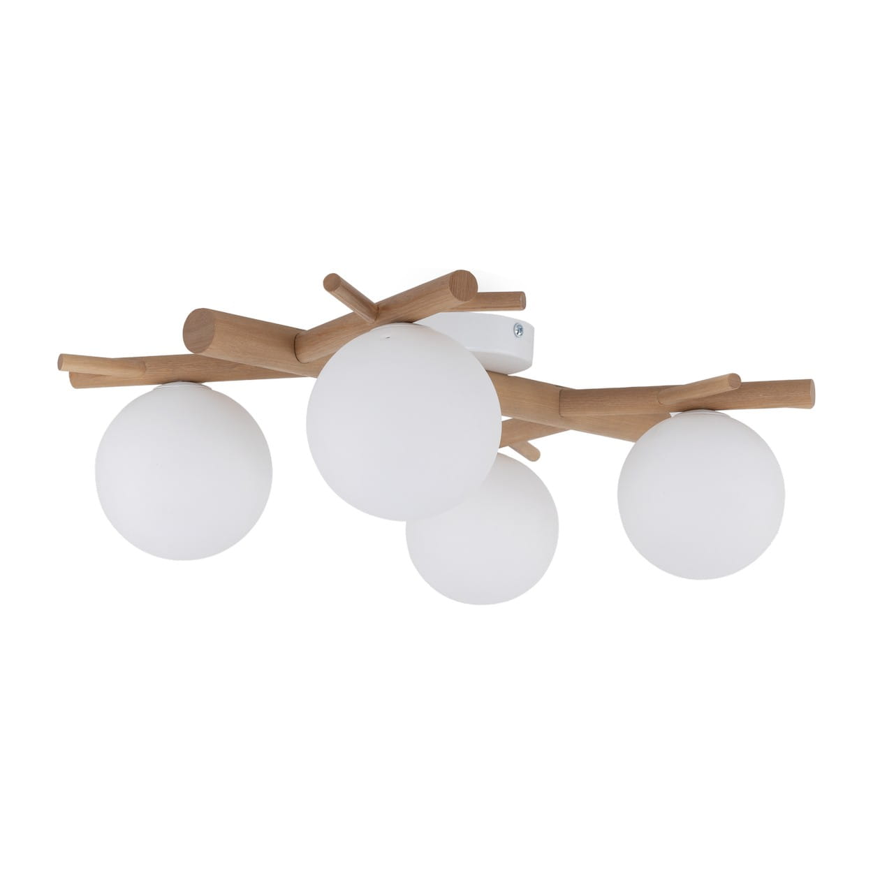 Plafon nowoczesny klasyczny boho rustykalny skandynawski patyki klosz szklany kule biały drewno TK Lighting Sheron 5309 4x6W G9