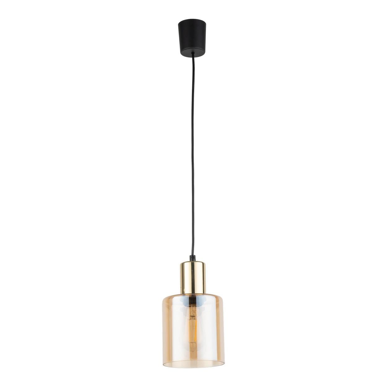 TK Lighting Sierra 6665 lampa wisząca 1x15W E27 bursztynowa złota