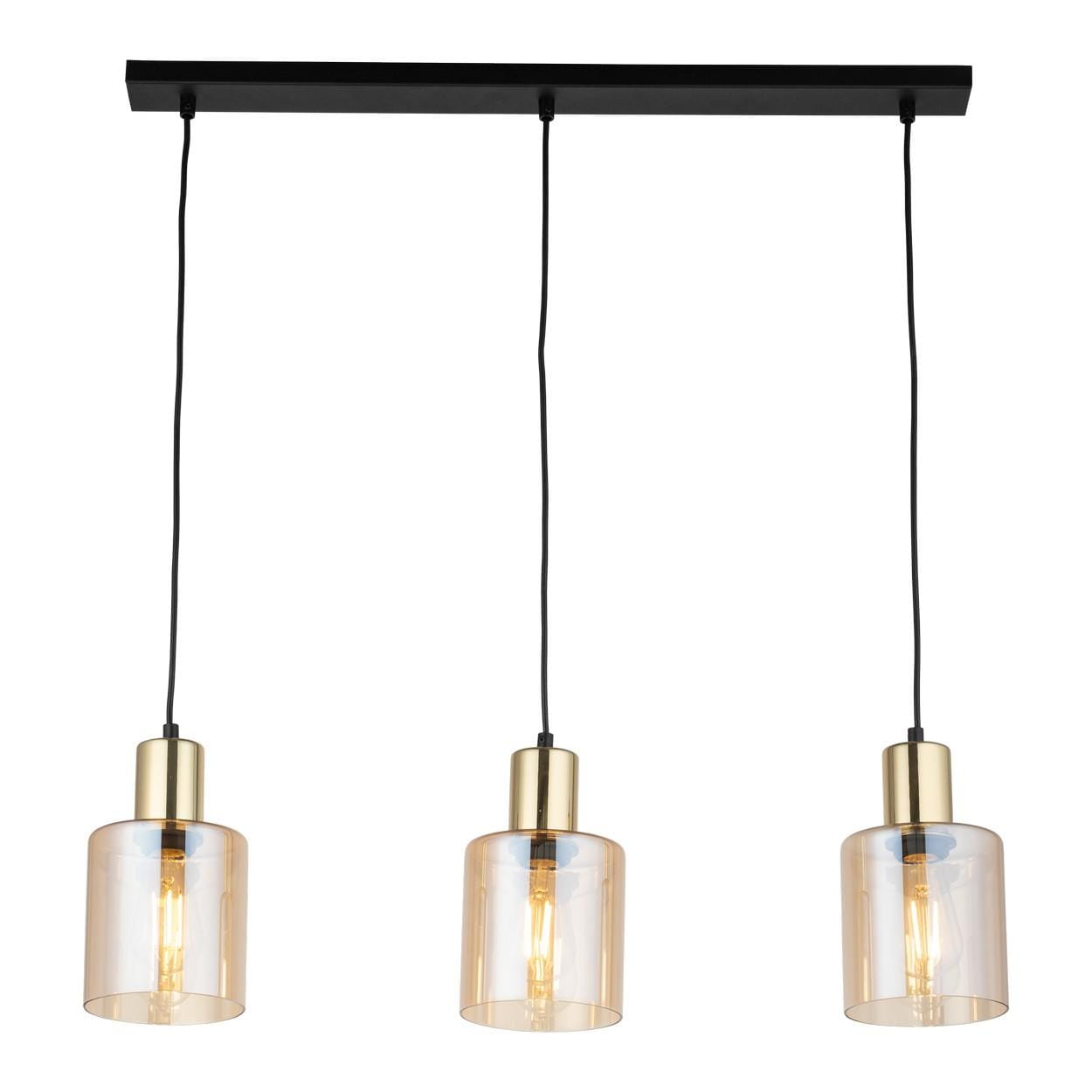 TK Lighting Sierra 6666 lampa wisząca 3x15W E27 bursztynowa złota