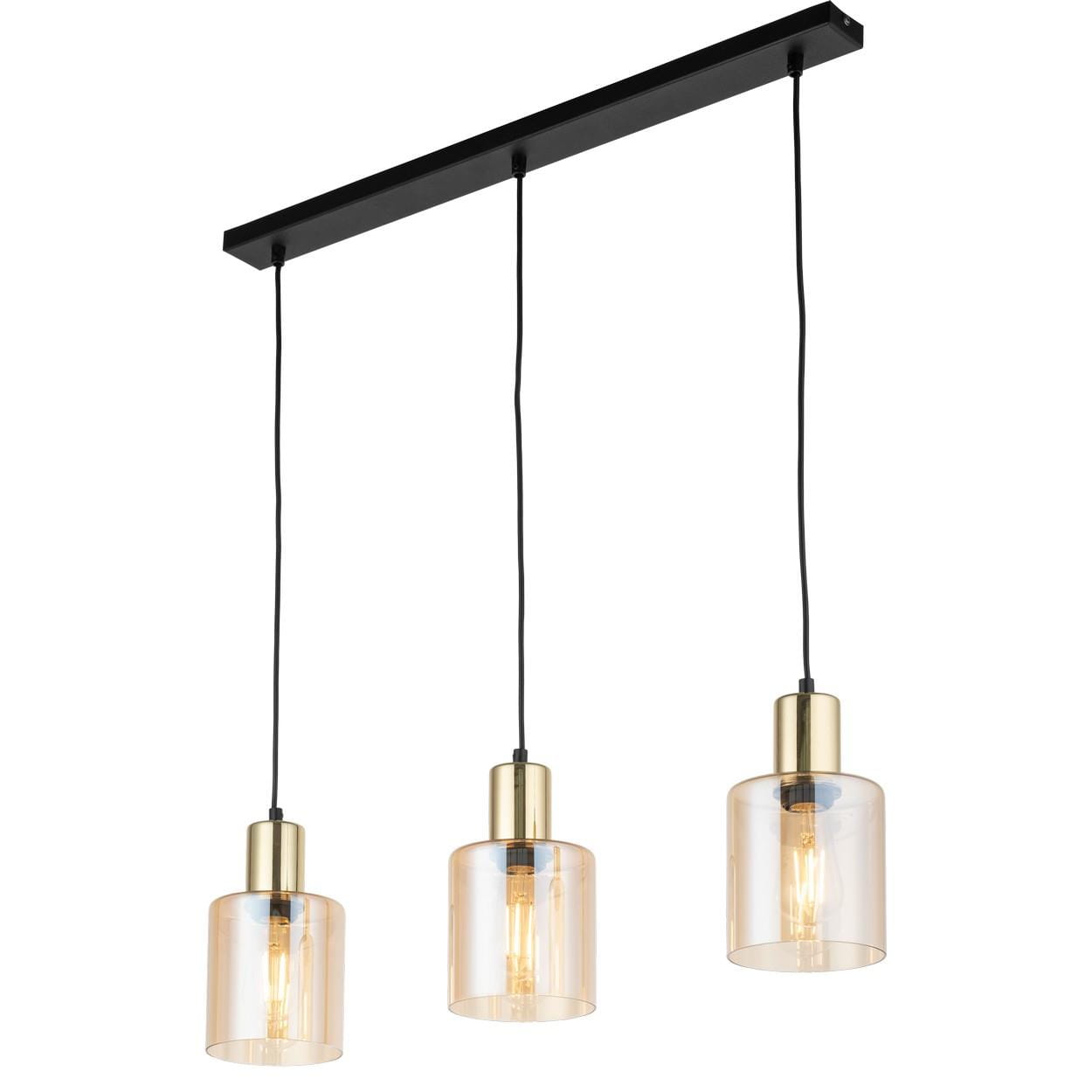 TK Lighting Sierra 6666 lampa wisząca 3x15W E27 bursztynowa złota