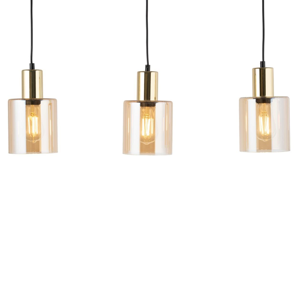 TK Lighting Sierra 6666 lampa wisząca 3x15W E27 bursztynowa złota