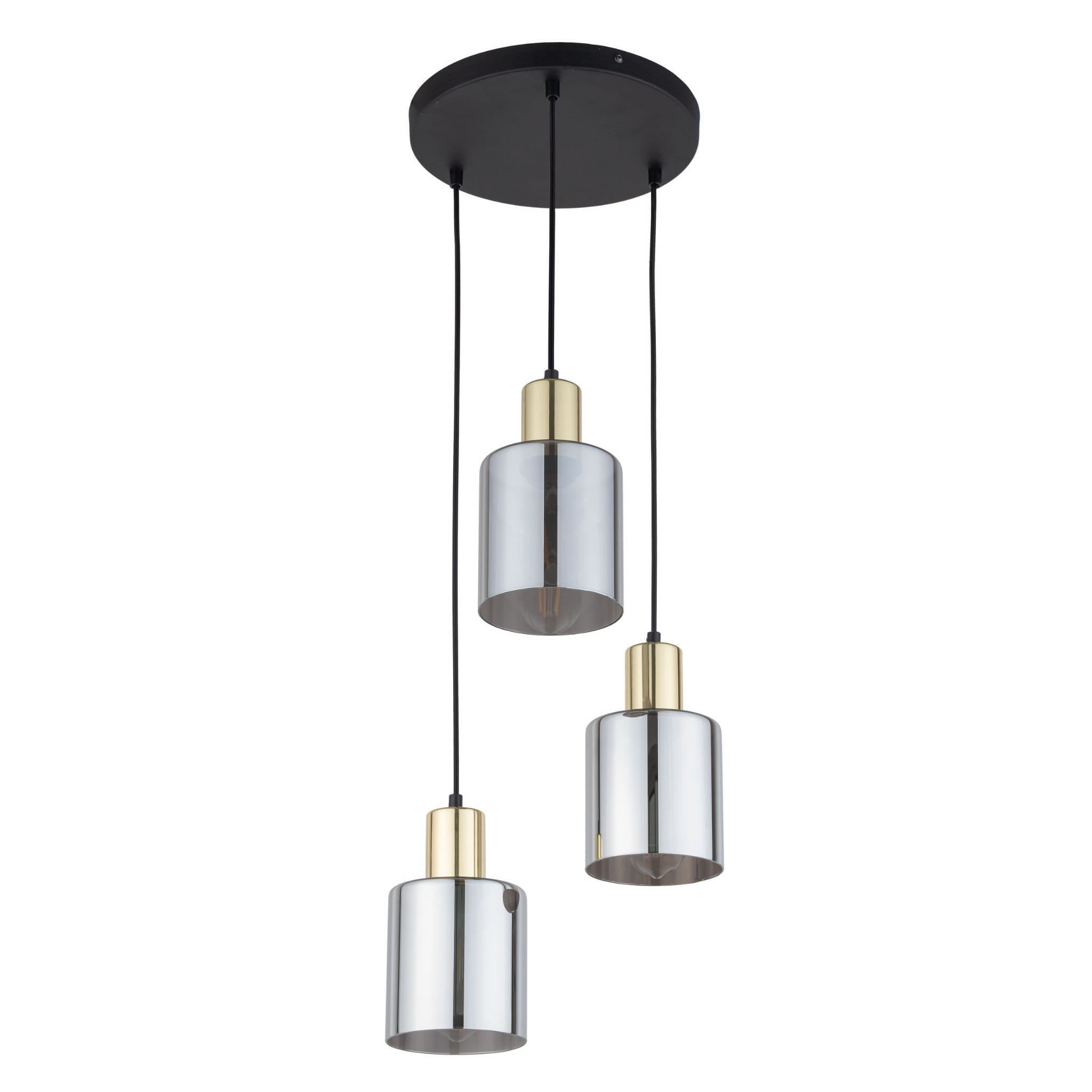 Lampa wisząca nowoczesna elegancka glamour loft indstrialna klosz szklany złota grafitowa TK Lighting Sierra 6663 3x15W E27