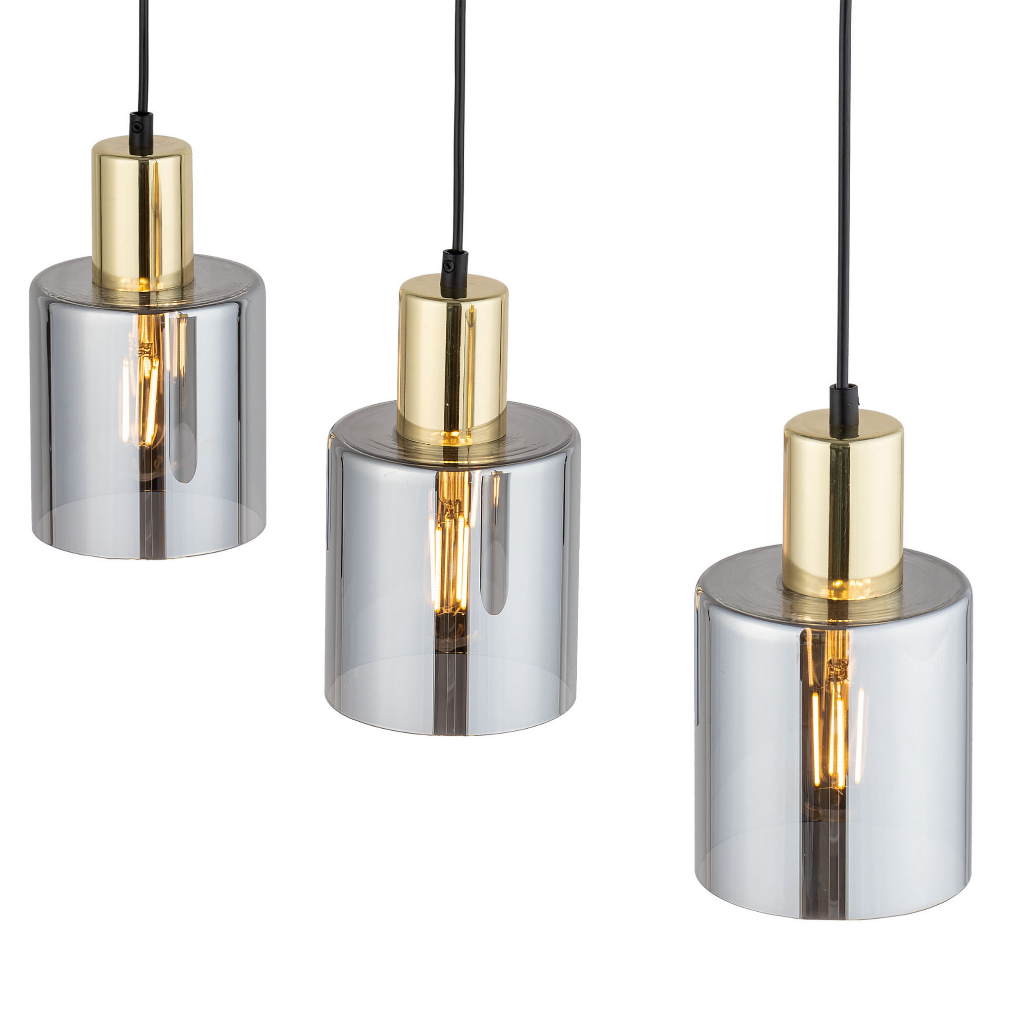 TK Lighting Sierra 6662 lampa wisząca 3x15W E27 grafitowa złota