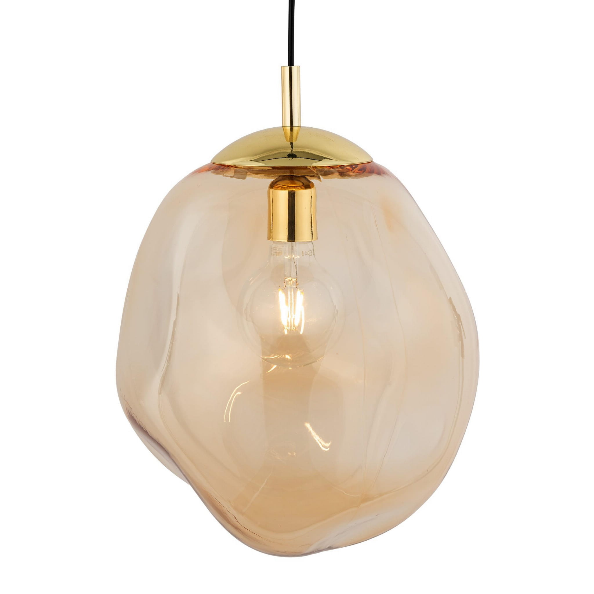 Lampa wisząca melt TK Lighting Sol 4261 1x15W E27 czarna bursztyn