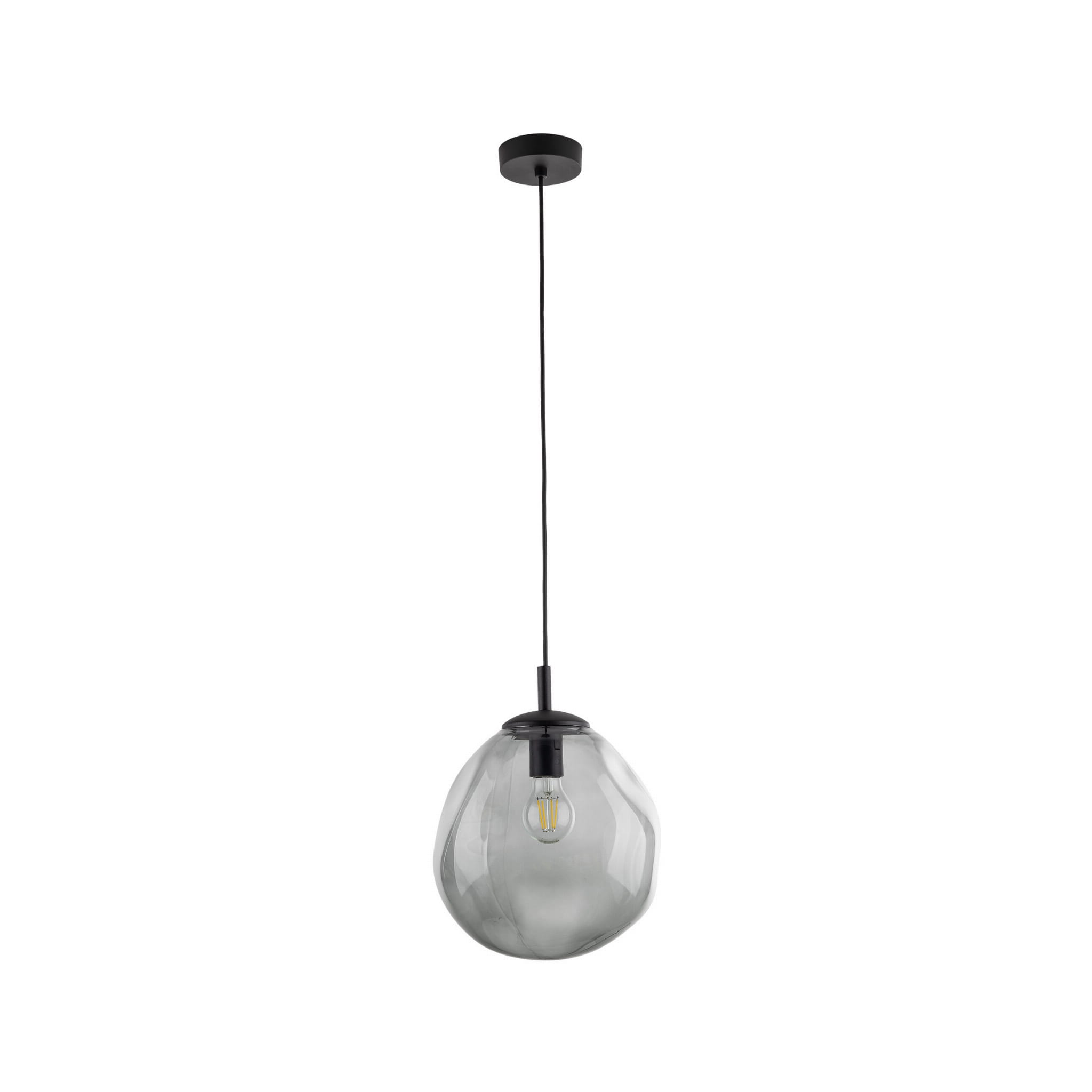 Lampa wisząca nowoczesna elegancka rock melt klosz szklany grafitowa czarna TK Lighting Sol 10084 1x15W E27