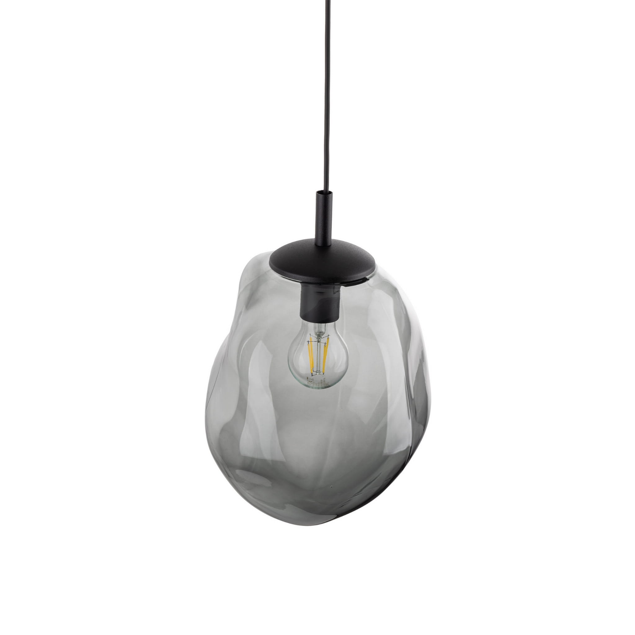 Lampa wisząca nowoczesna elegancka rock melt klosz szklany grafitowa czarna TK Lighting Sol 10084 1x15W E27