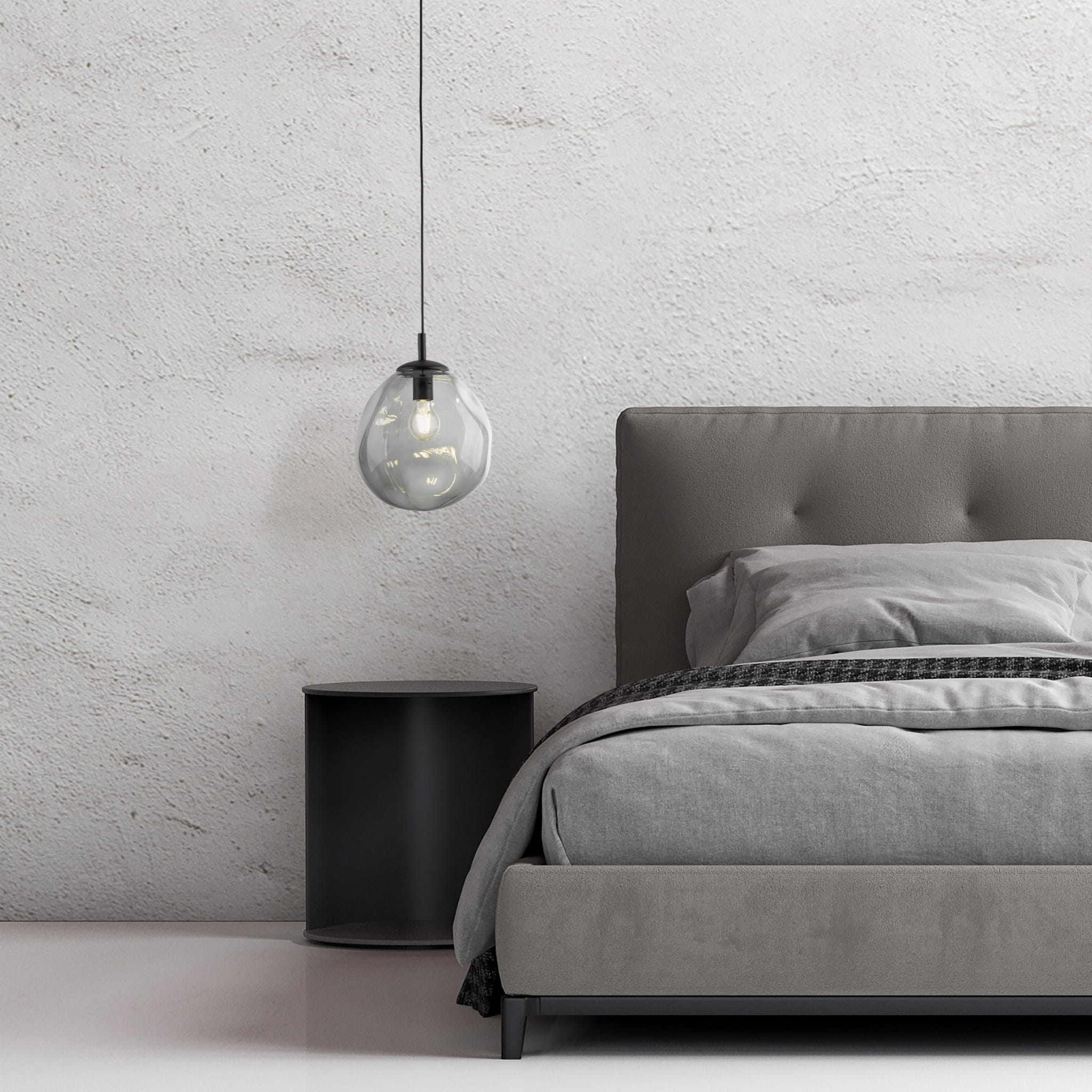 Lampa wisząca nowoczesna elegancka rock melt klosz szklany grafitowa czarna TK Lighting Sol 10084 1x15W E27