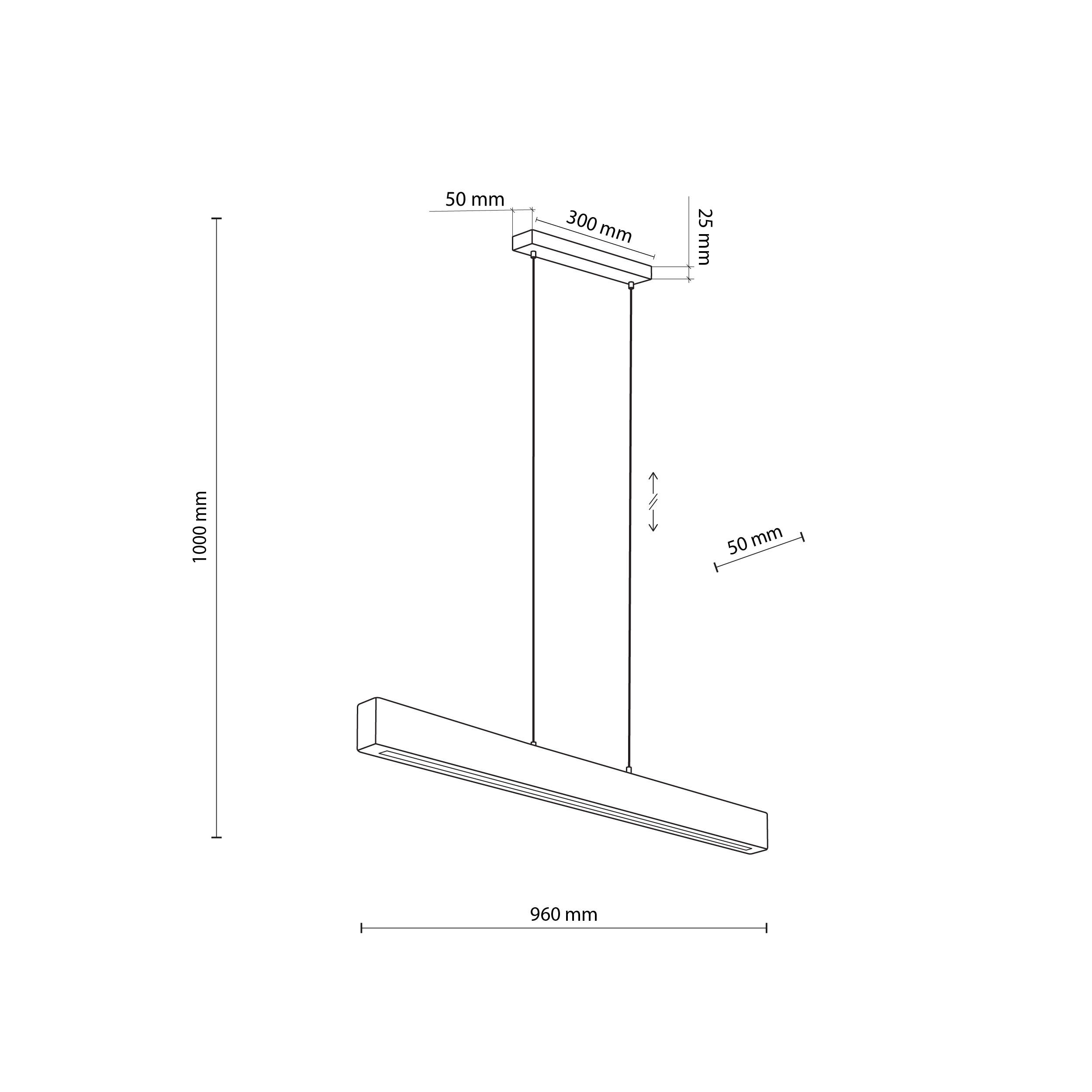 Lampa wisząca listwa belka drewniana nowoczesna elegancka drewniana czarna TK Lighting Teo 6615 1x36W LED 3000K 2807 lm