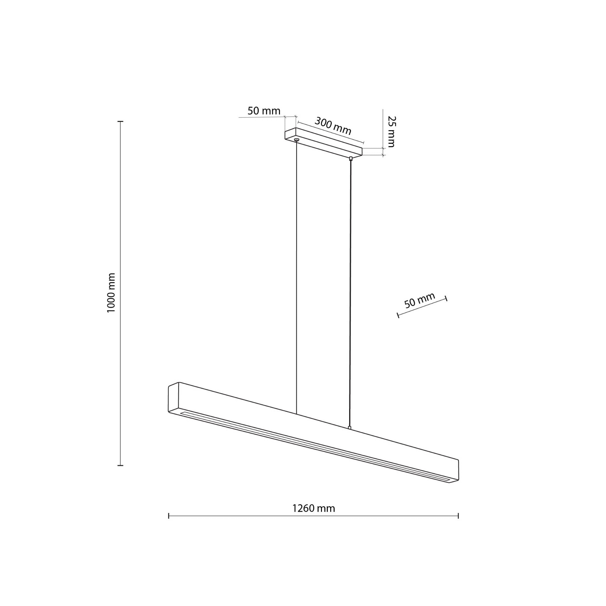 Lampa wisząca nowoczesna skandynawska boho loft belka drewniana orzech czarna TK Lighting Teo 1449 1x36W LED 3000K