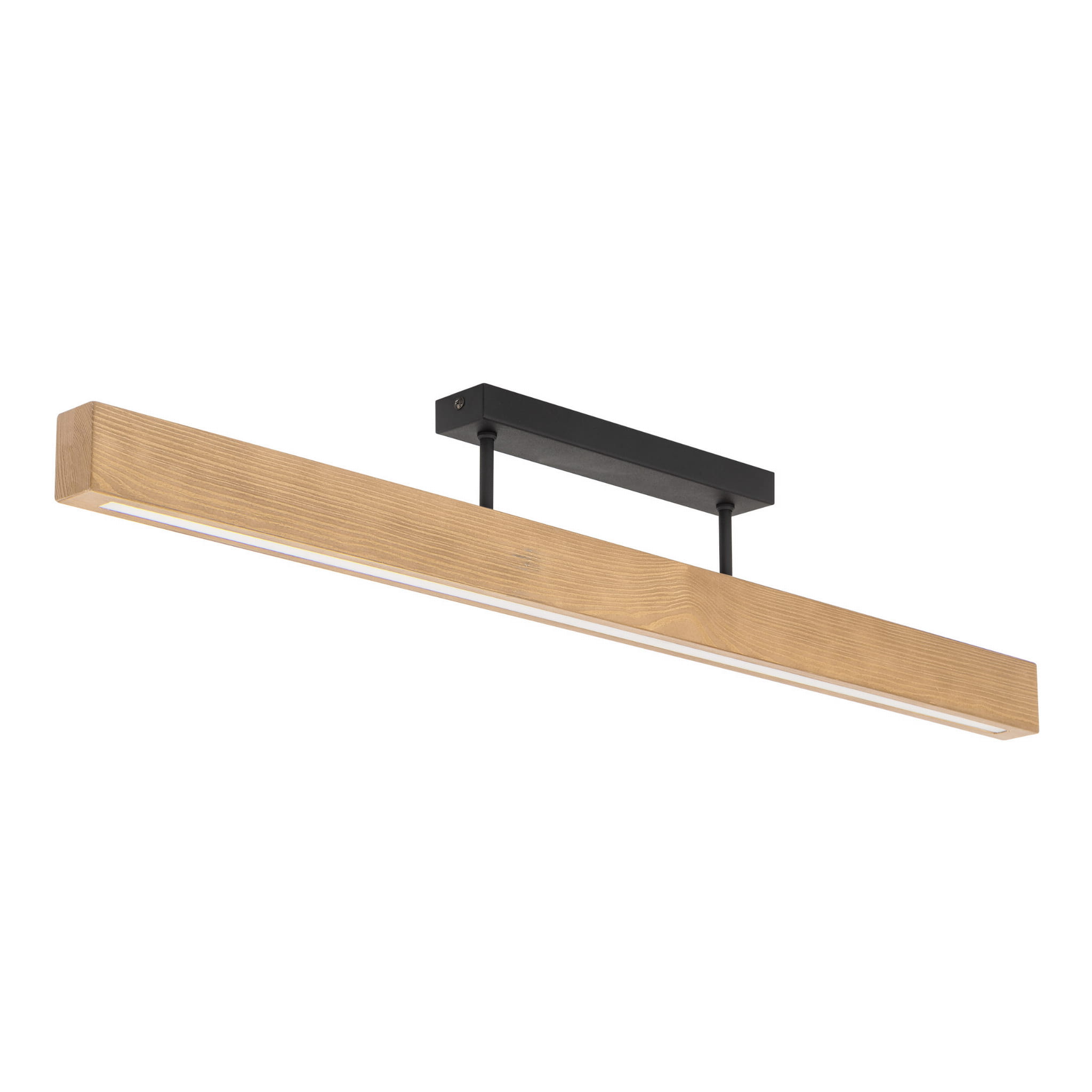Plafon nowoczesny skandynawski boho loft podłużny drewniany sosna czarny TK Lighting Teo 6619 1x36W LED 3000K