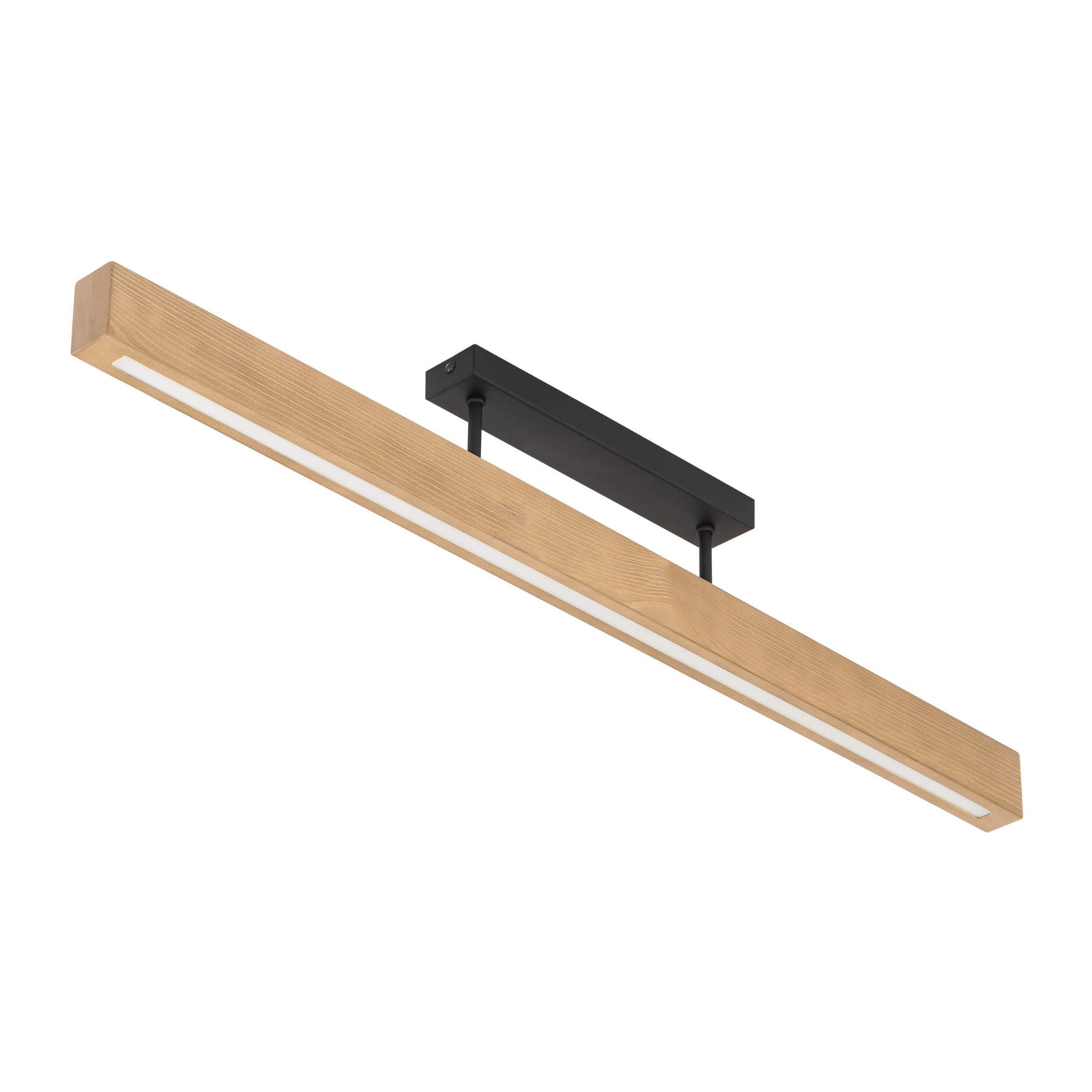 Plafon nowoczesny skandynawski boho loft podłużny drewniany sosna czarny TK Lighting Teo 6619 1x36W LED 3000K