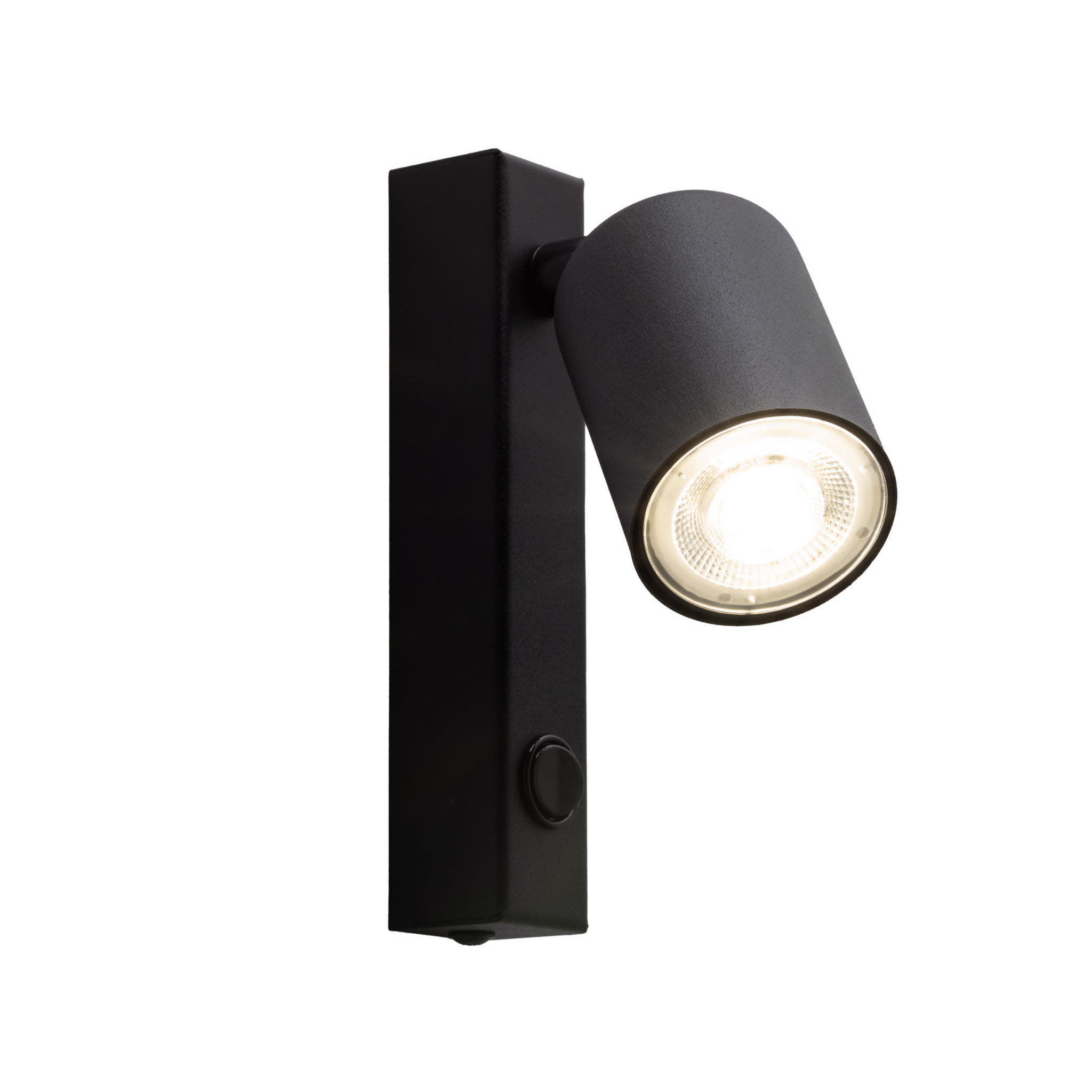Kinkiet nowoczesny elegancki metalowy tuba z włącznikiem czarny TK Lighting Top 5738 1x10W GU10