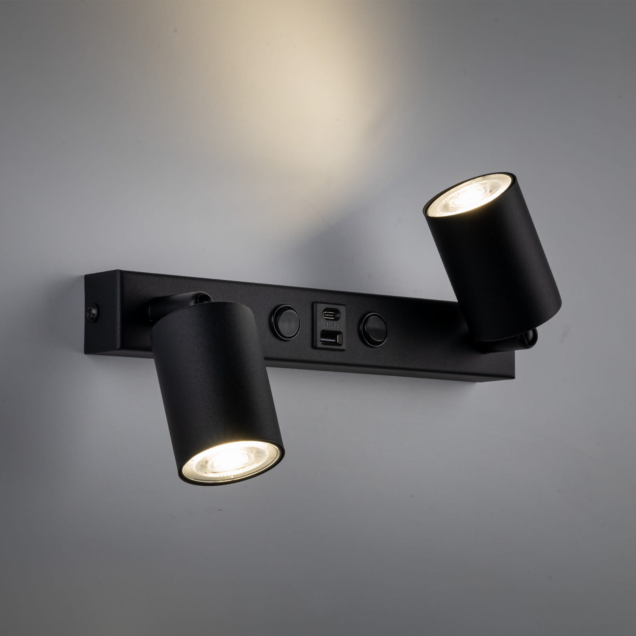Kinkiet nowoczesny elegancki reflektory metalowe tuba czarny TK Lighting Top 10277 2x10W GU10