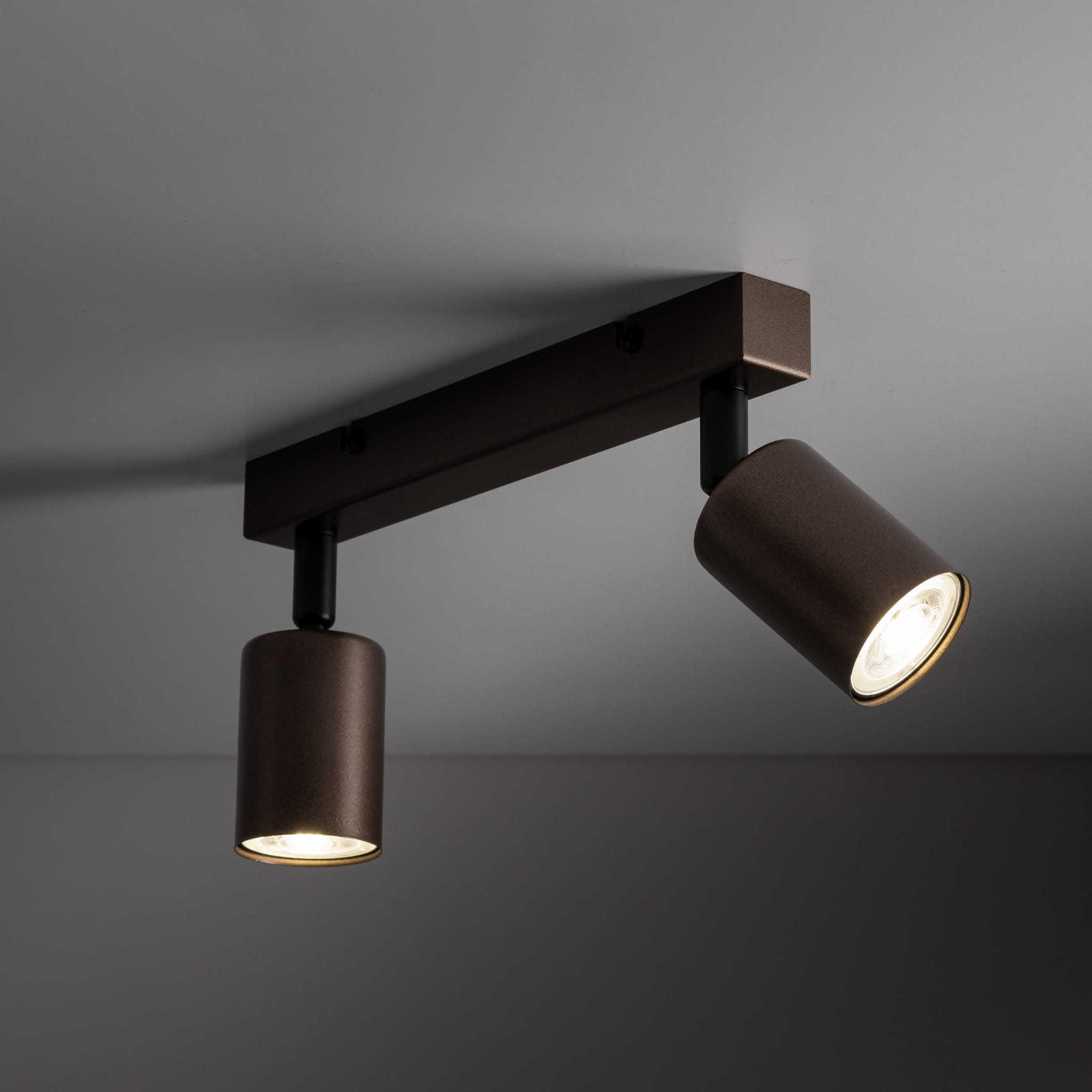 Plafon nowoczesny elegancki reflektory metalowe tuba brązowy TK Lighting Top 6180 2x10W GU10