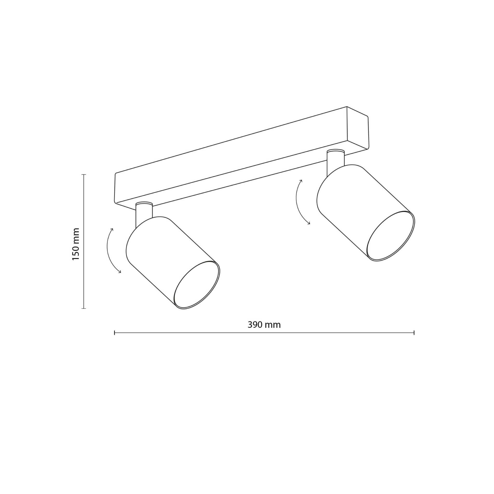 Plafon nowoczesny elegancki reflektory metalowe tuba brązowy TK Lighting Top 6180 2x10W GU10