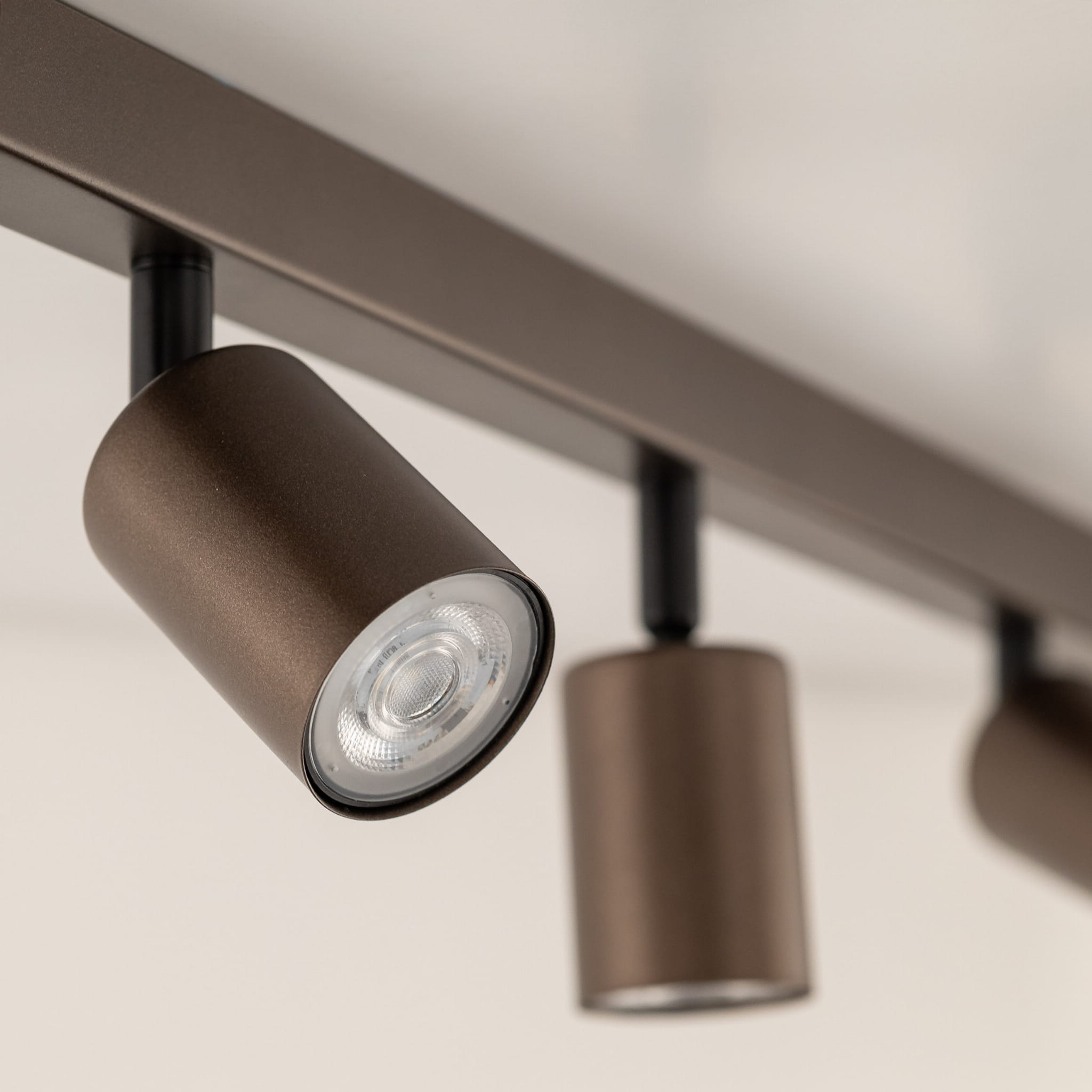 Plafon nowoczesny elegancki reflektory metalowe tuba brązowy TK Lighting Top 6183 6x10W GU10