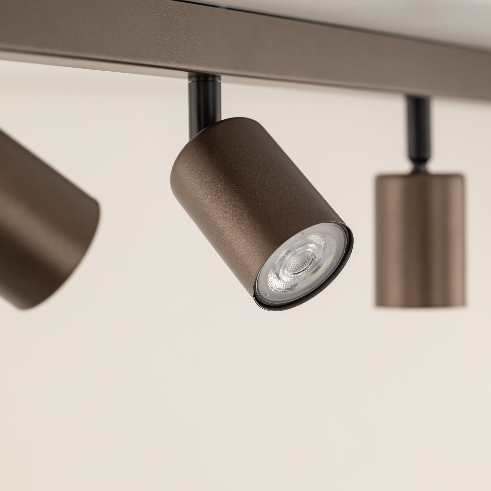Plafon nowoczesny elegancki reflektory metalowe tuba brązowy TK Lighting Top 6183 6x10W GU10