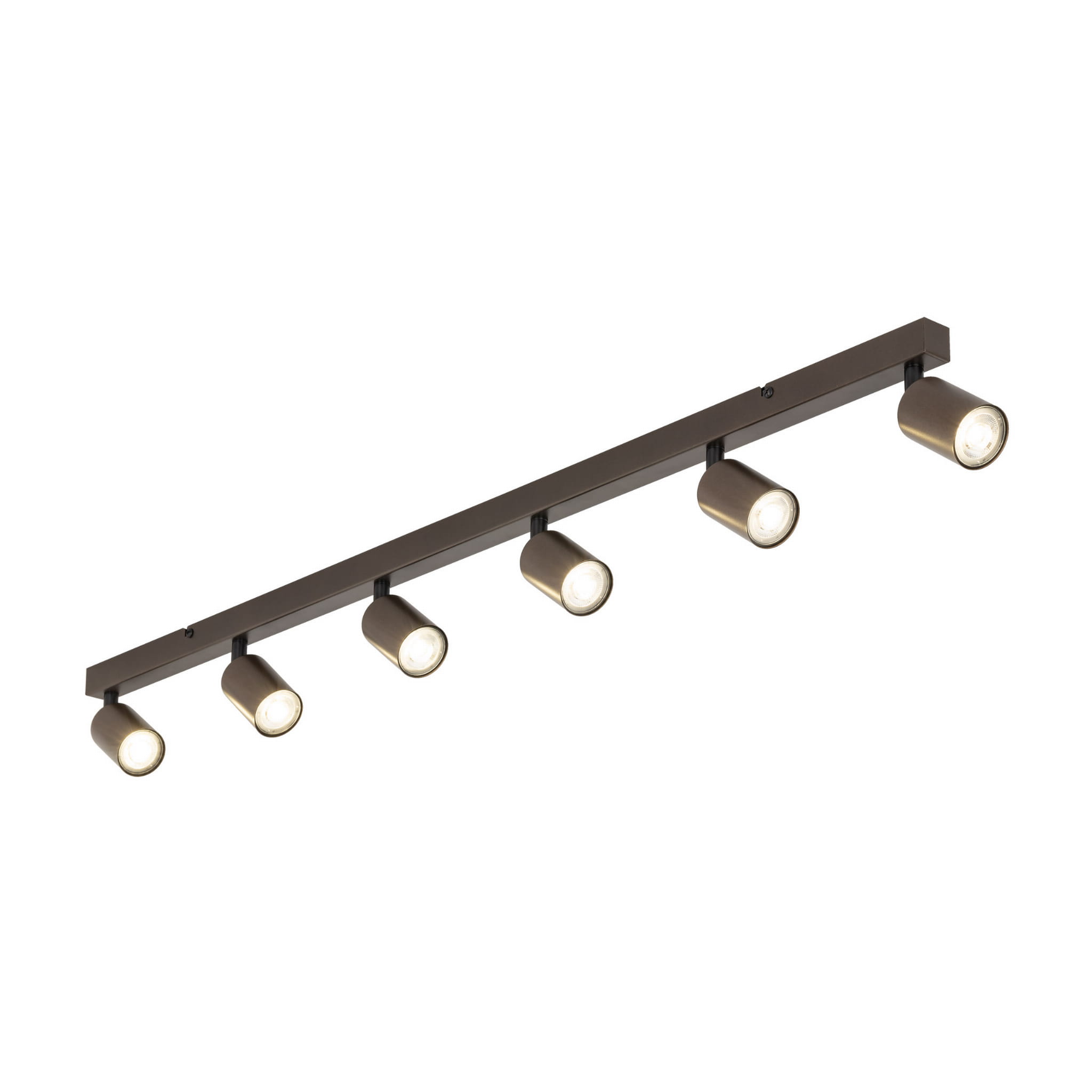 Plafon nowoczesny elegancki reflektory metalowe tuba brązowy TK Lighting Top 6183 6x10W GU10