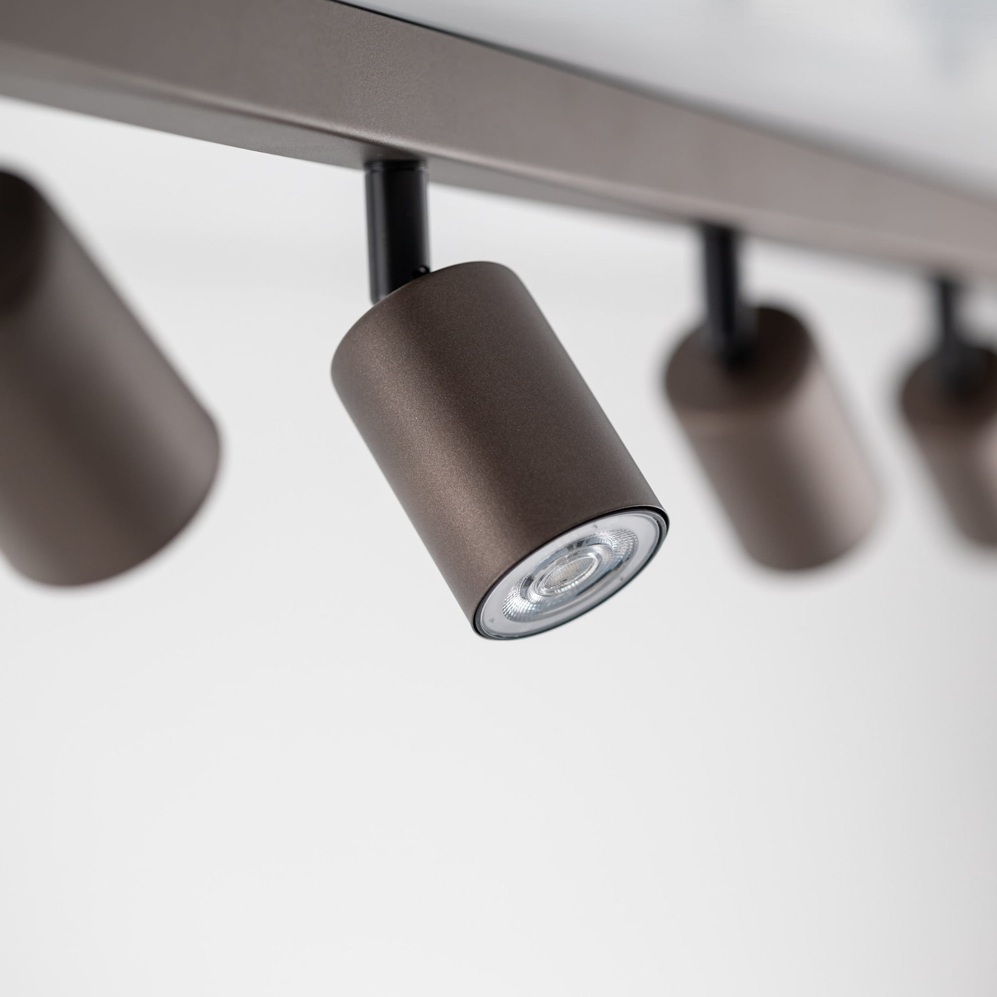 Plafon nowoczesny elegancki reflektory metalowe tuba brązowy TK Lighting Top 6184 8x10W GU10
