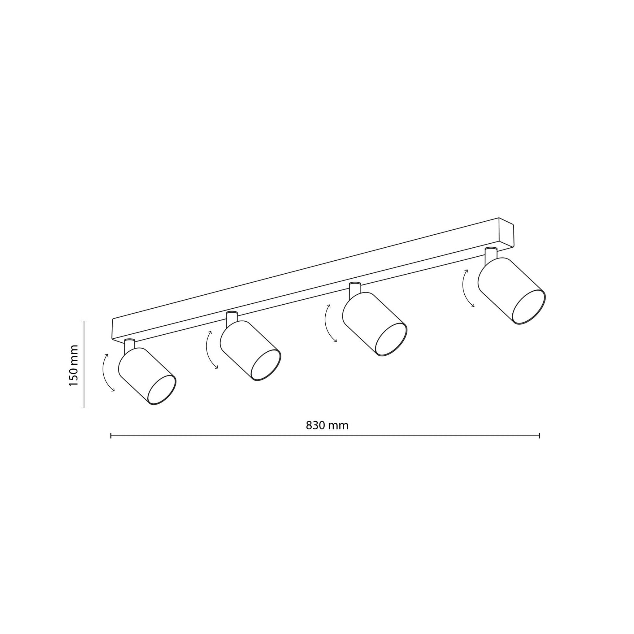 Plafon nowoczesny elegancki reflektory metalowe tuba biały TK Lighting Top 6874 4x10W GU10