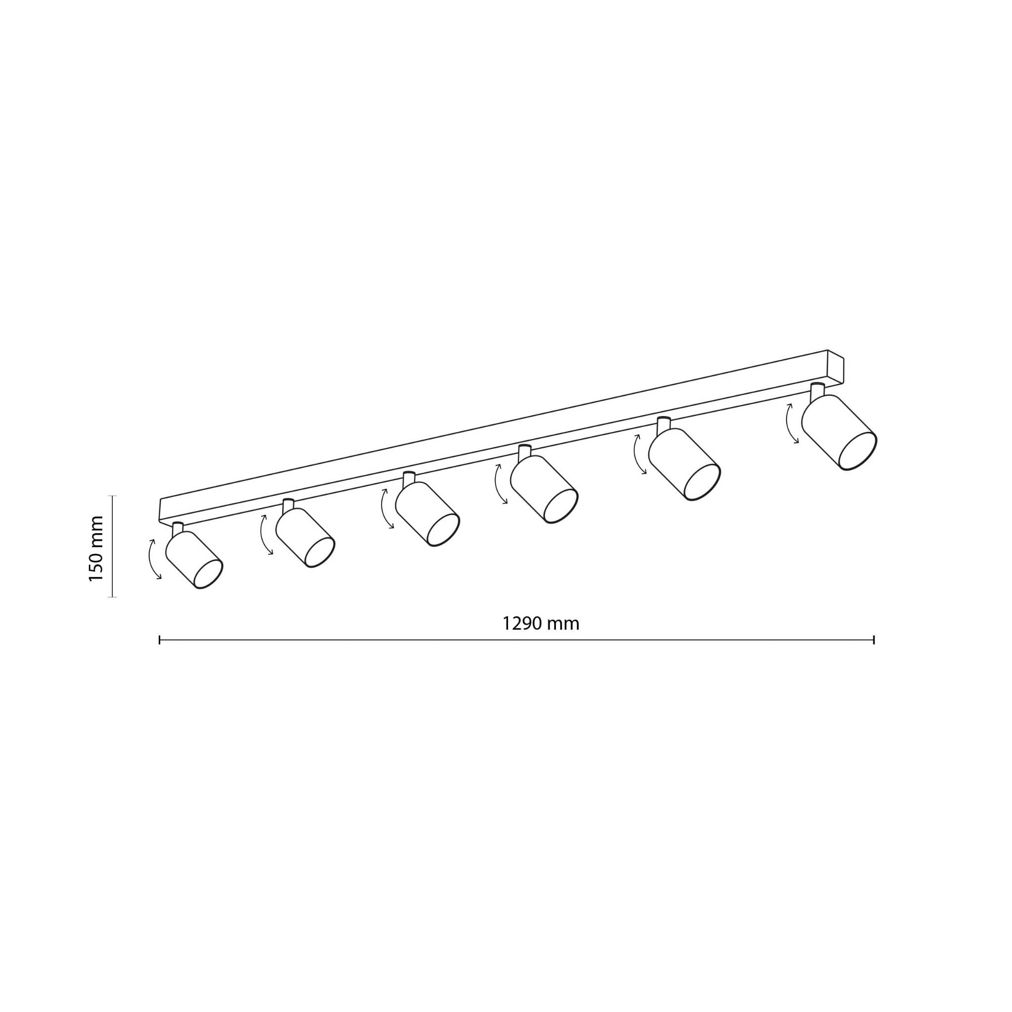 Plafon nowoczesny elegancki reflektory metalowe tuba biały TK Lighting Top 6878 6x10W GU10