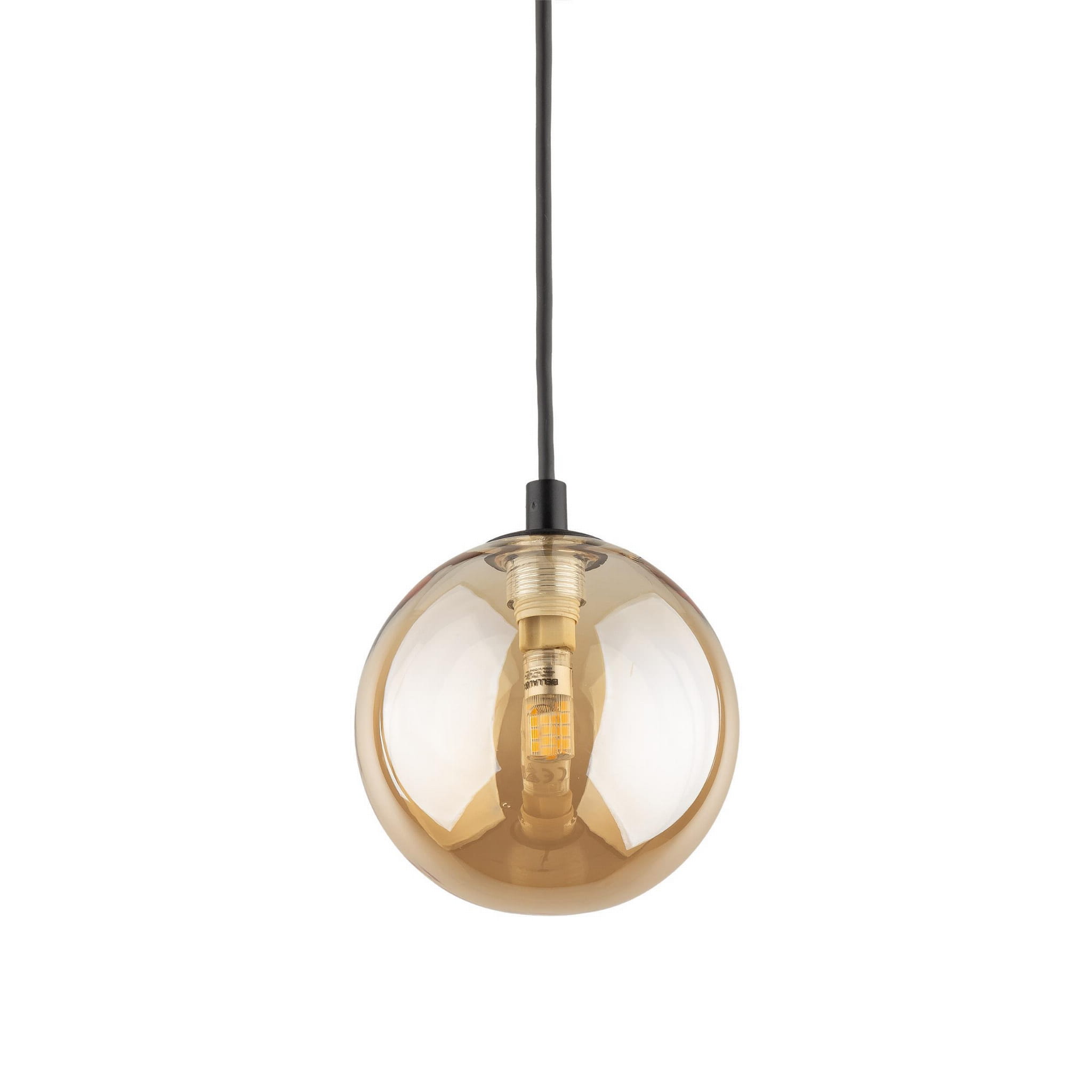 Lampa wisząca do systemu szynowego 1-fazowego Tracer nowoczesny loft klosz szklany kula bursztynowa czarna TK Lighting Tracer 4928 1x6W G9