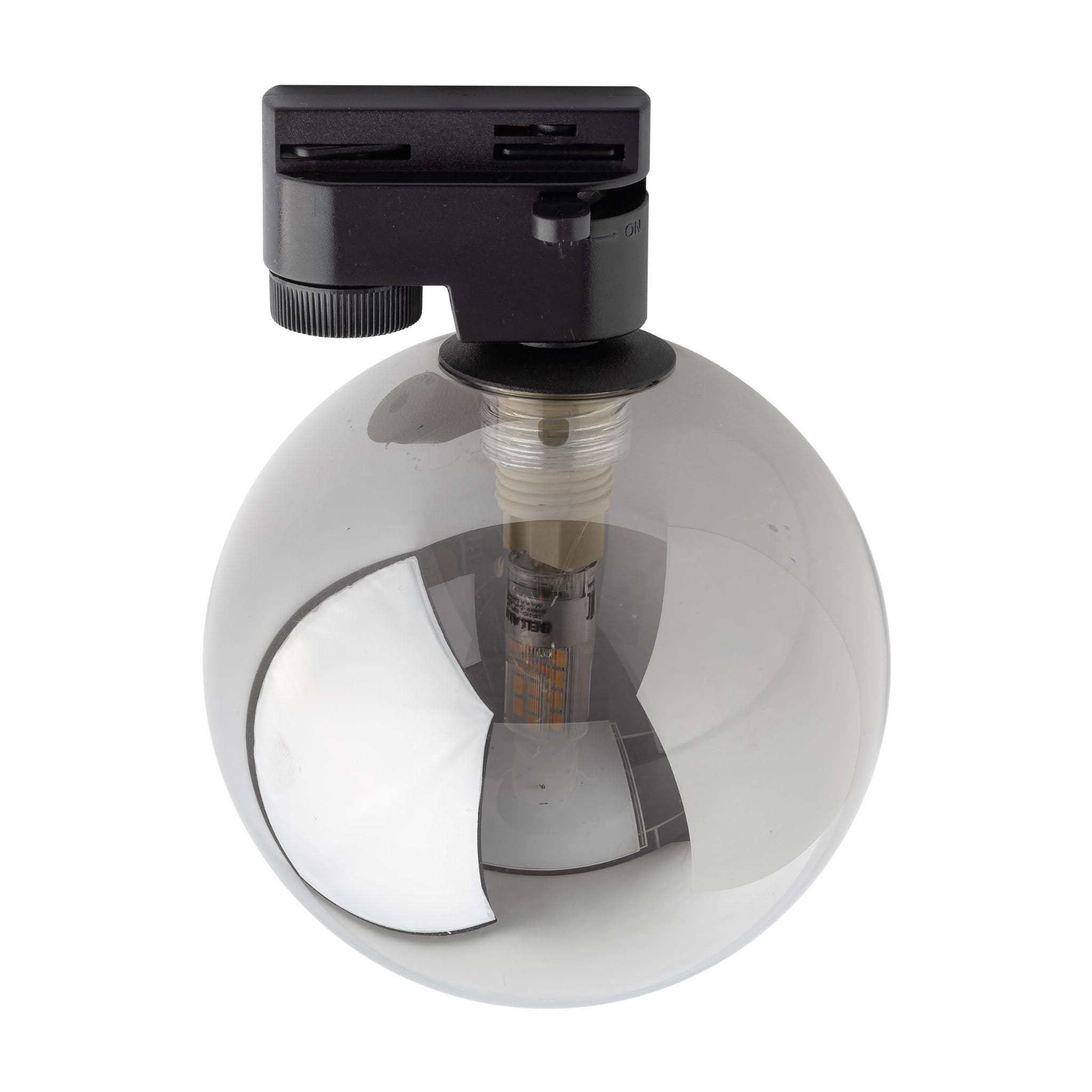 Reflektor do systemu szynowego 1-fazowego Tracer nowoczesny loft klosz szklany kula grafitowy czarny TK Lighting Tracer 4922 1x6W G9