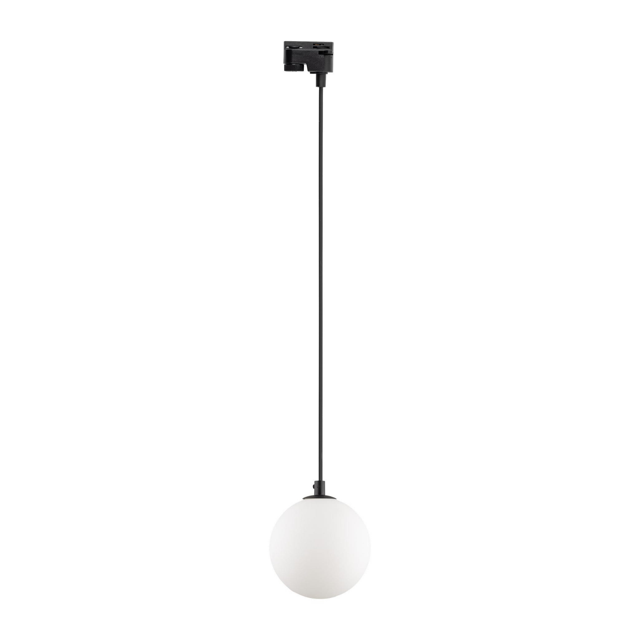 Lampa wisząca do systemu szynowego 1-fazowego Tracer nowoczesny loft klosz szklany kula biała czarna TK Lighting Tracer 4927 1x6W G9