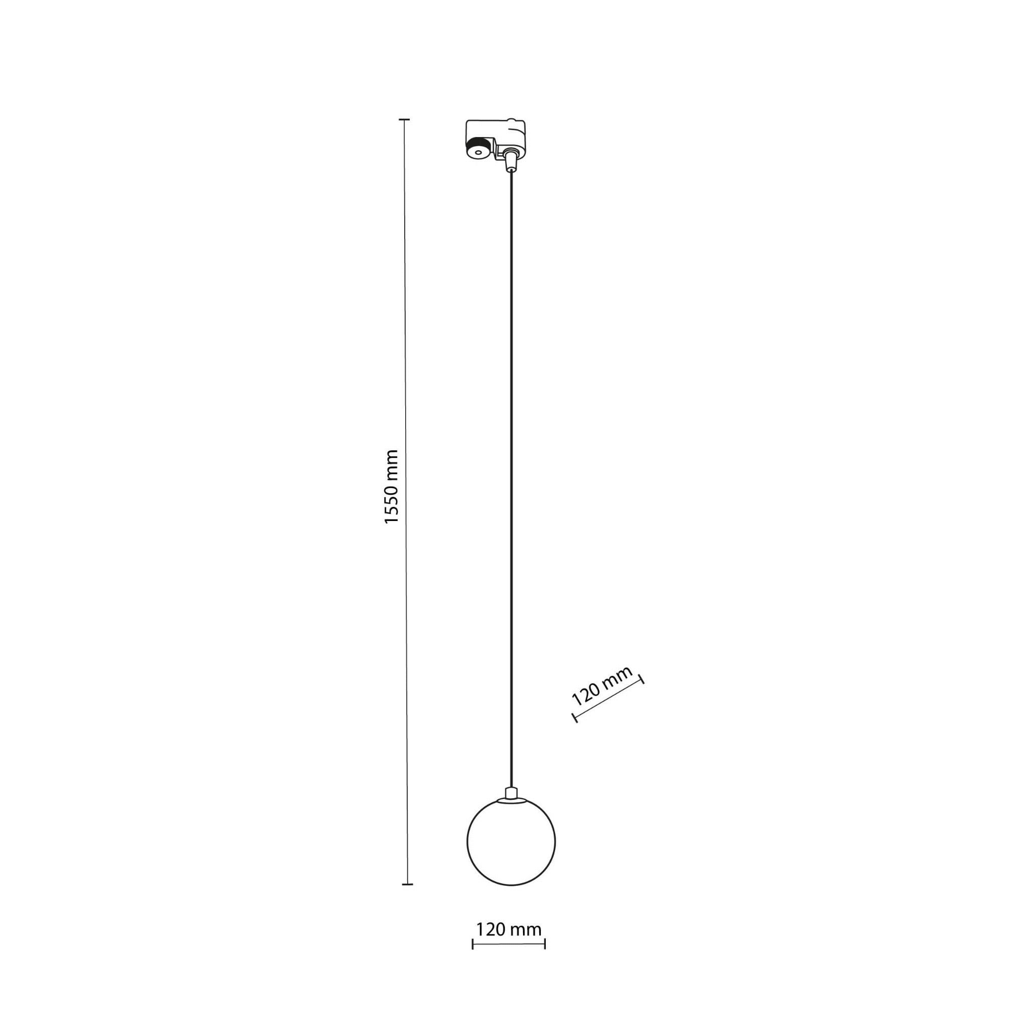 Lampa wisząca do systemu szynowego 1-fazowego Tracer nowoczesny loft klosz szklany kula biała czarna TK Lighting Tracer 4927 1x6W G9
