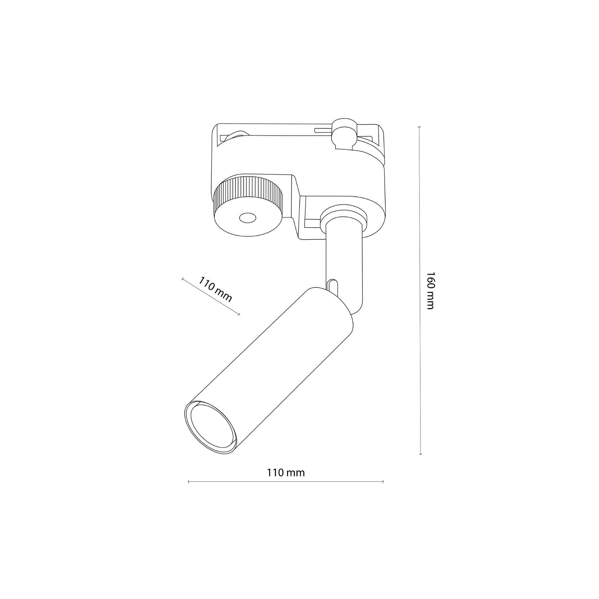 Reflektor do systemu szynowego 1-fazowego Tracer nowoczesny loft metalowy tuba złoty czarny TK Lighting Tracer 6616 1x6W G9