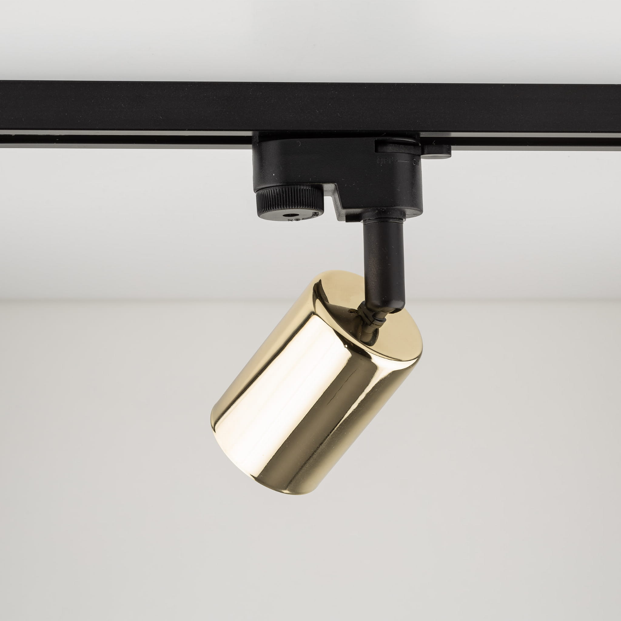 Reflektor do systemu szynowego 1-fazowego Tracer nowoczesny loft metalowy tuba złoty czarny TK Lighting Tracer 4921 1x10W GU10