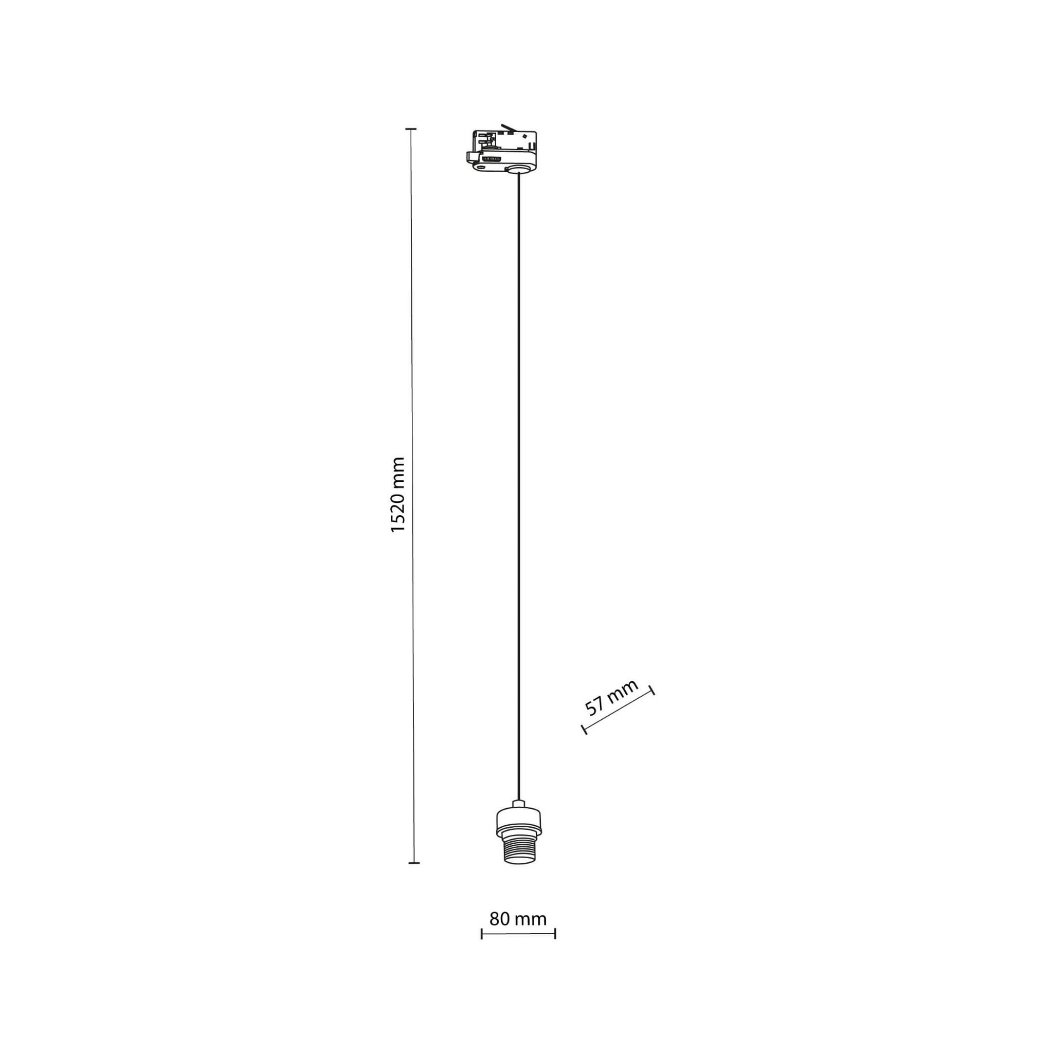 Lampa wisząca do systemu szynowego 3-fazowego Tracer czarna TK Lighting Tracer 6776 1x15W E27
