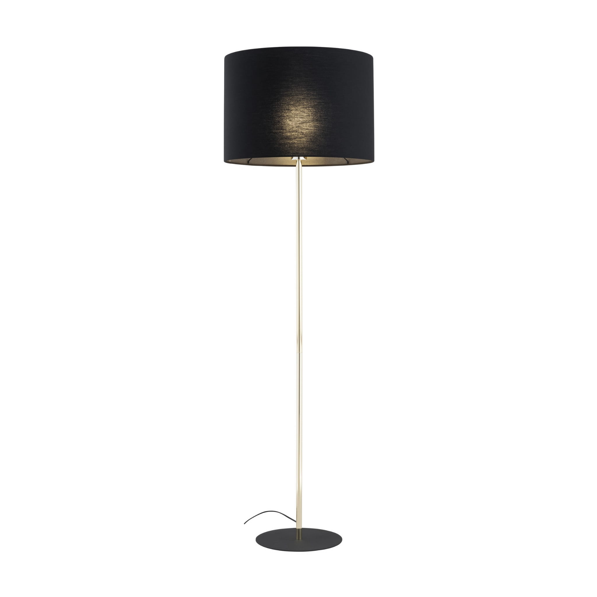 Lampa podłogowa nowoczesna elegancka loft glamour abażur materiałowy złota czarna TK Lighting Umberto 16029 1x15W E27