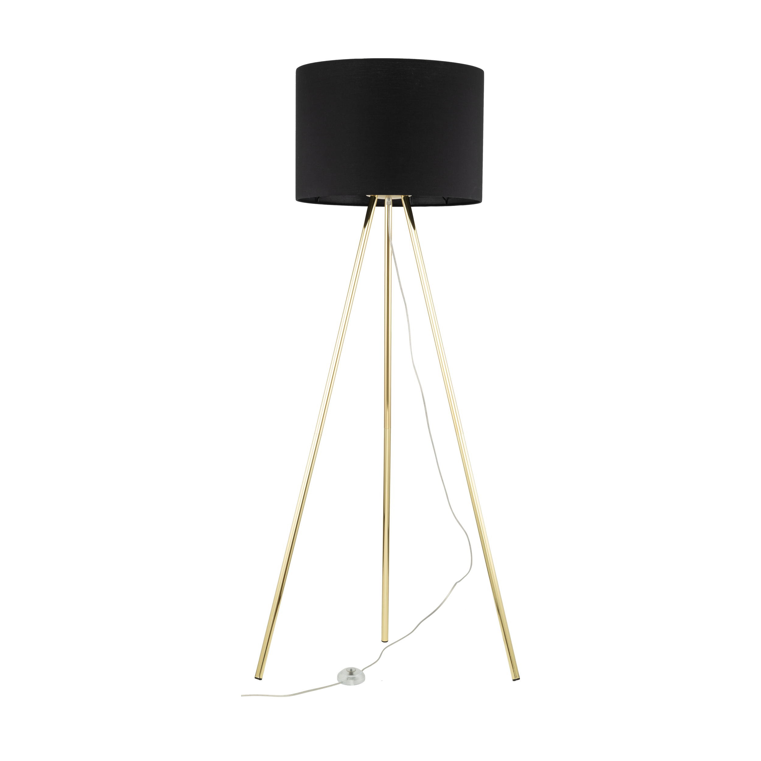 Lampa podłogowa nowoczesna elegancka loft glamour pręty abażur materiałowy złota czarna TK Lighting Umberto 6635 1x15W E27