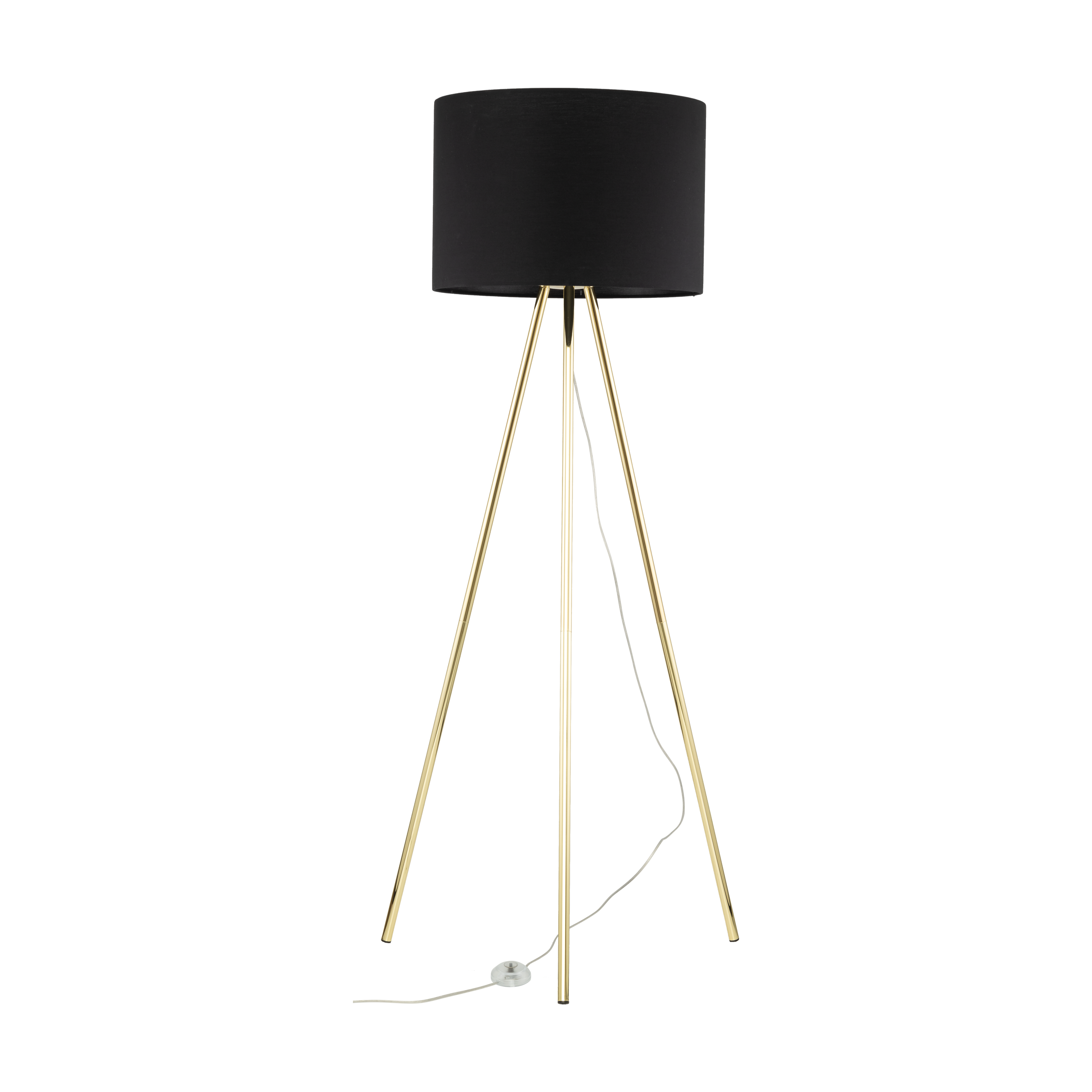 Lampa podłogowa nowoczesna elegancka loft glamour pręty abażur materiałowy złota czarna TK Lighting Umberto 6635 1x15W E27