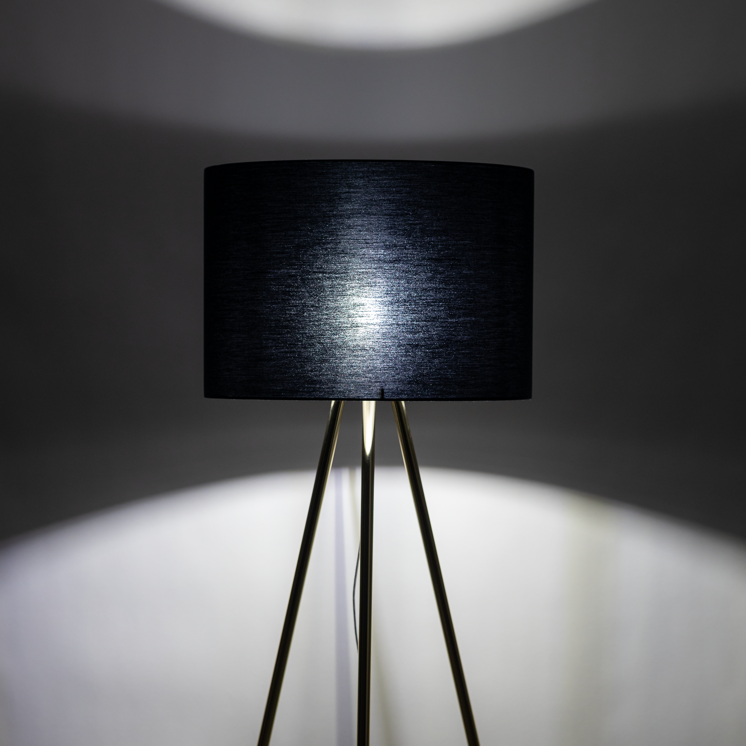 Lampa podłogowa nowoczesna elegancka loft glamour pręty abażur materiałowy złota czarna TK Lighting Umberto 6635 1x15W E27