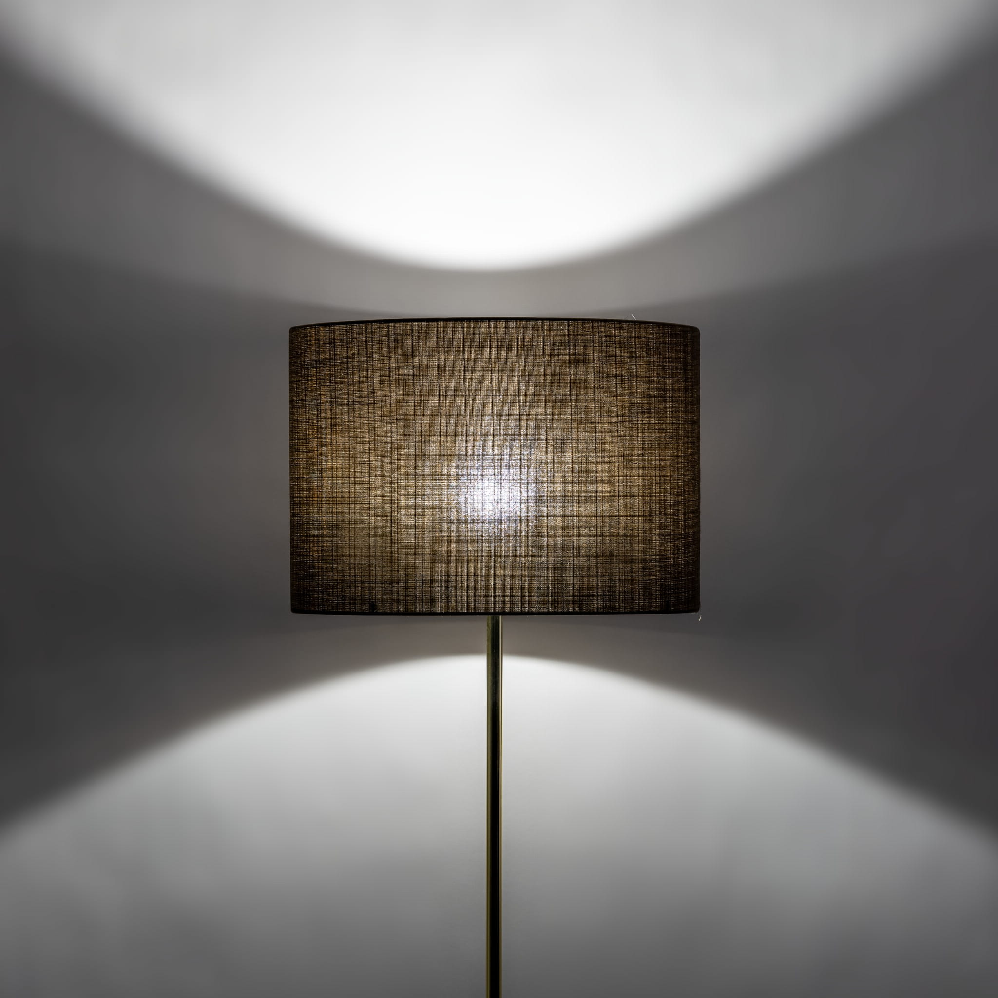 Lampa podłogowa nowoczesna elegancka loft glamour abażur materiałowy brązowa złota TK Lighting Umberto 16031 1x15W E27