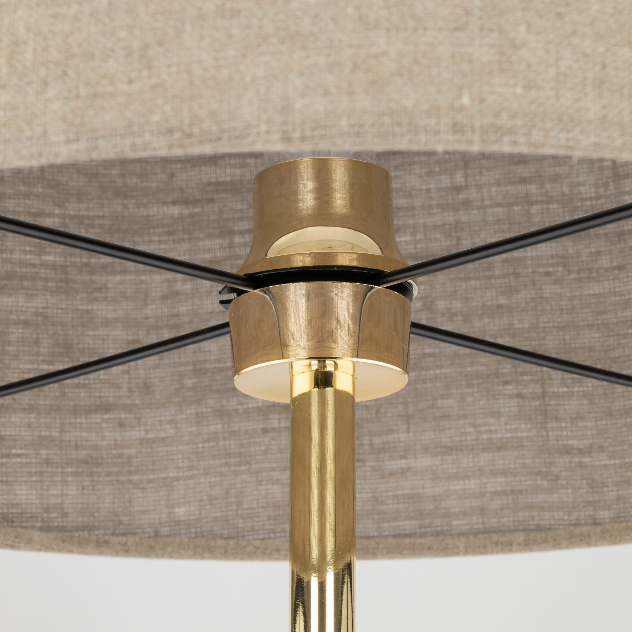 Lampa podłogowa nowoczesna elegancka loft glamour abażur materiałowy złota beżowa TK Lighting Umberto 16035 1x15W E27