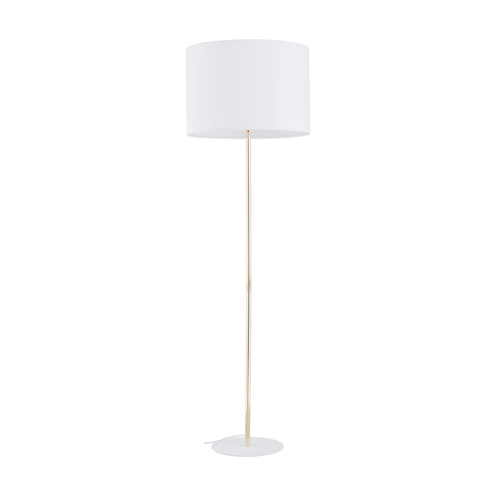 Lampa podłogowa nowoczesna elegancka loft glamour abażur materiałowy biała złota TK Lighting Umberto 16033 1x15W E27