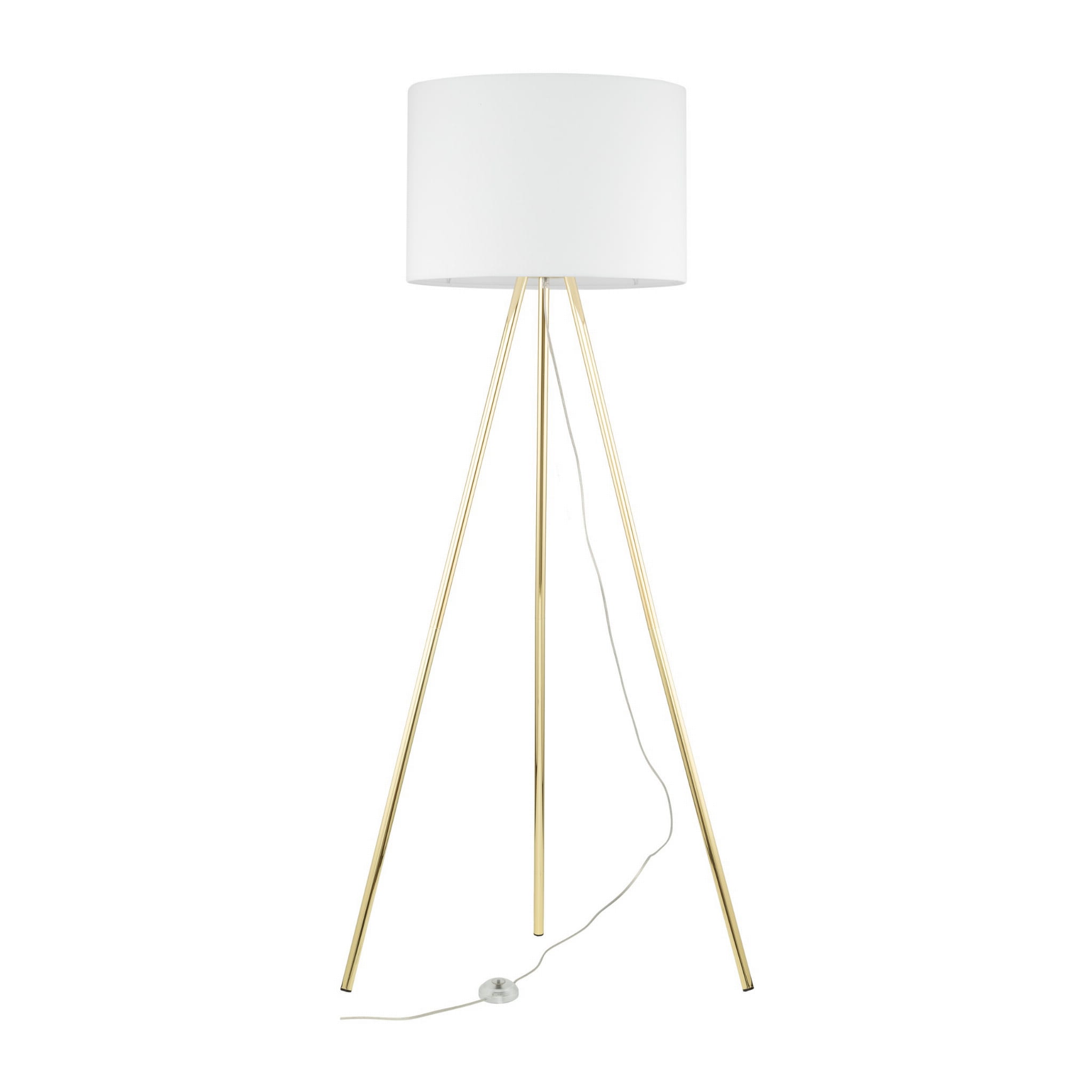 Lampa podłogowa nowoczesna elegancka loft glamour pręty abażur materiałowy biała złota TK Lighting Umberto 6637 1x15W E27