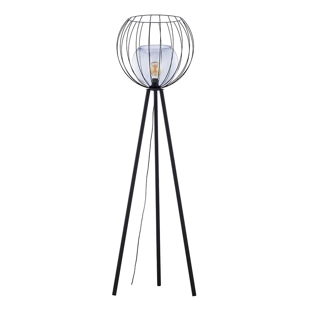 Lampa stojąca podłogowa druciany metalowy klosz TK Lighting Universo 5057 1x60W E27 czarna grafitowa