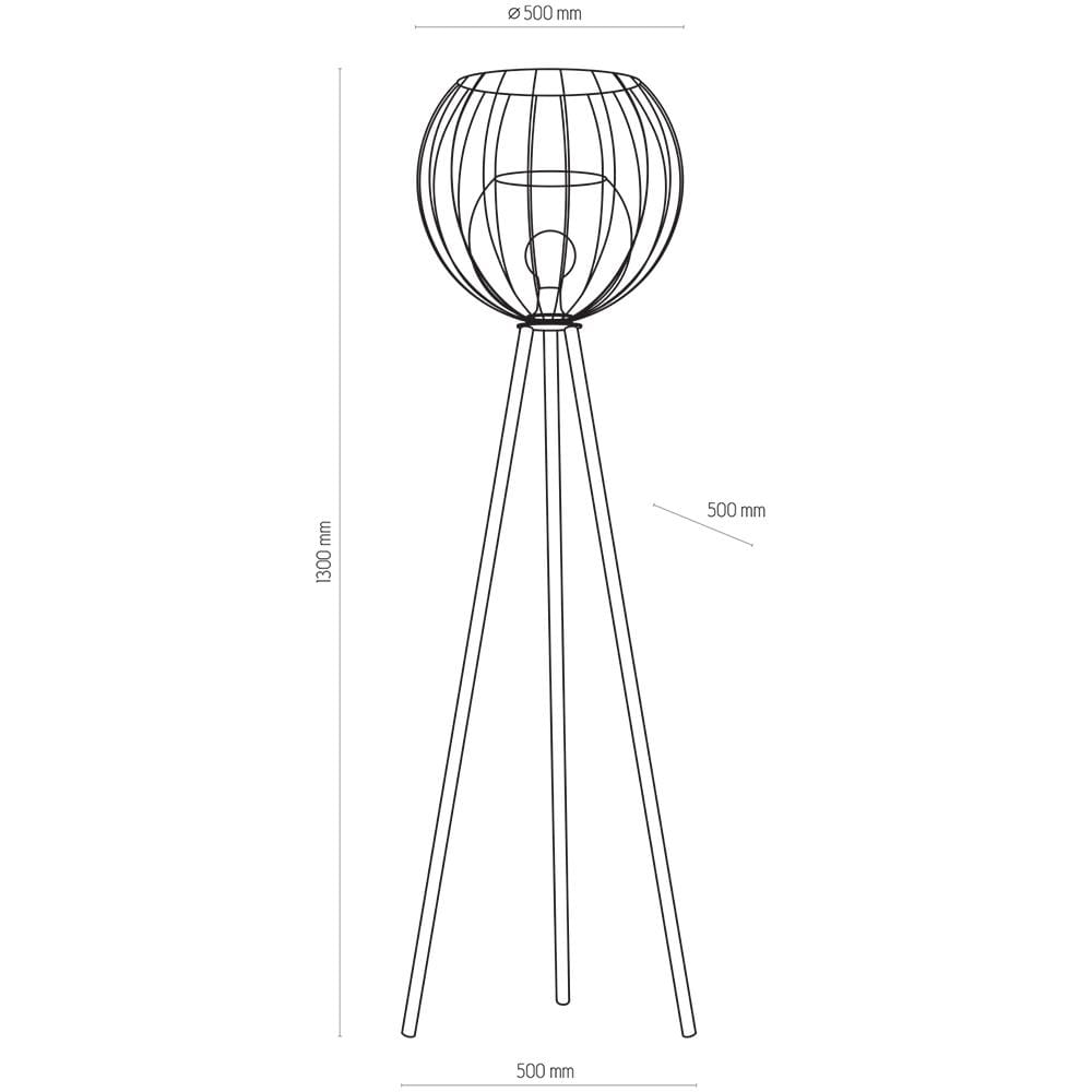 Lampa stojąca podłogowa druciany metalowy klosz TK Lighting Universo 5057 1x60W E27 czarna grafitowa