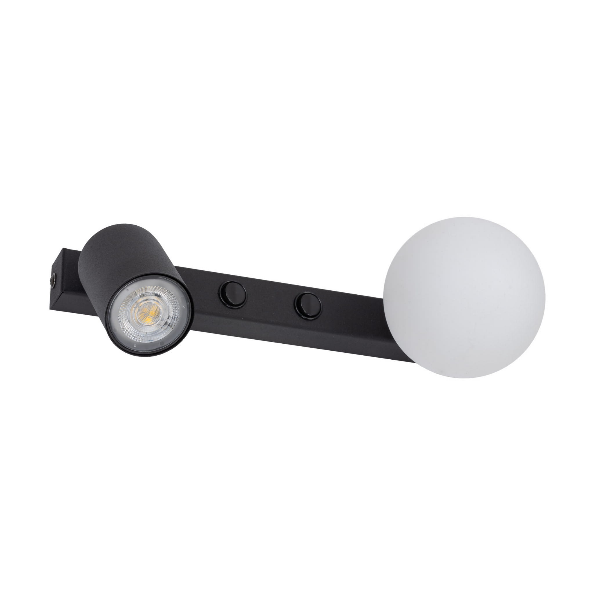 Kinkiet nowoczesny industrialny loft reflektor klosz szklany kula z włącznikiem czarny biały TK Lighting Vox 10148 1x10W GU10 1x6W G9