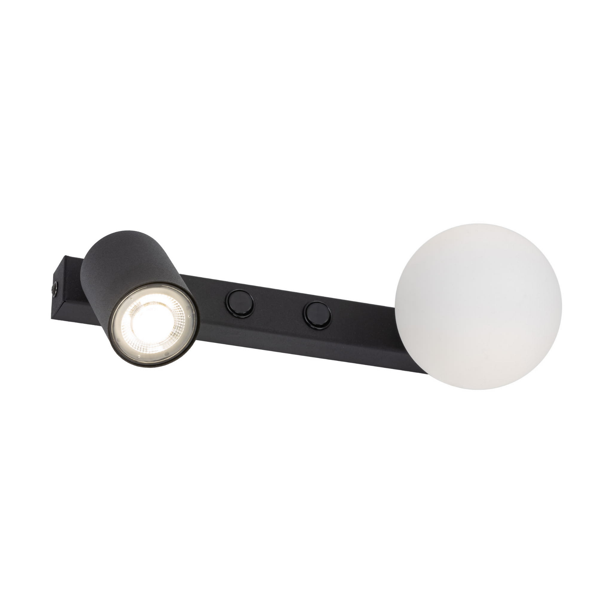 Kinkiet nowoczesny industrialny loft reflektor klosz szklany kula z włącznikiem czarny biały TK Lighting Vox 10148 1x10W GU10 1x6W G9