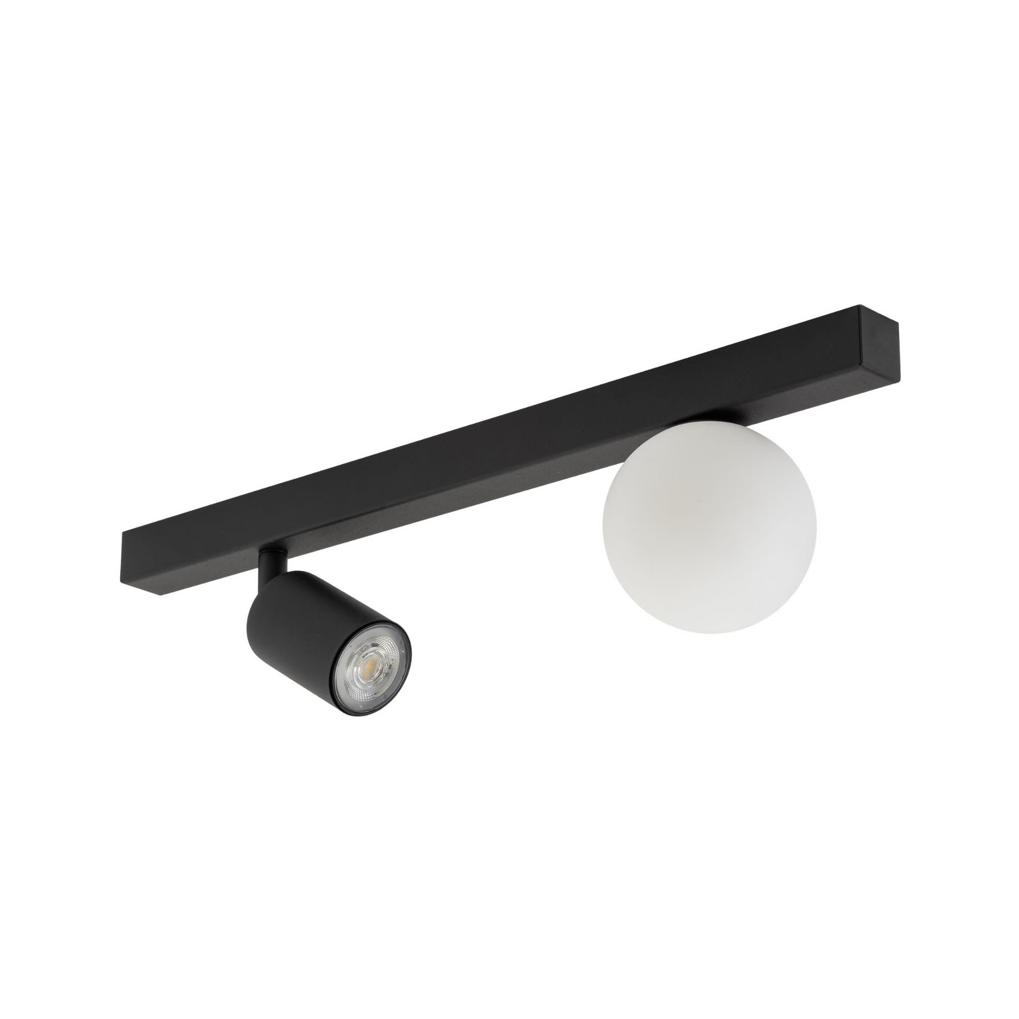 Plafon nowoczesny industrialny loft reflektor klosz szklany kula czarny biały TK Lighting Vox 10000 1x10W GU10 1x6W G9