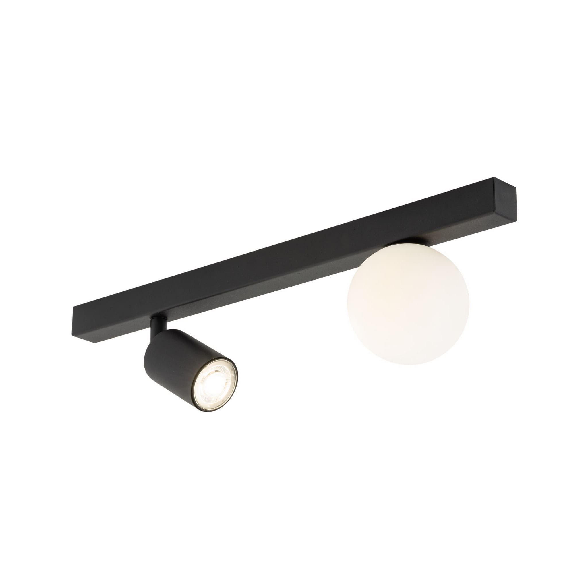 Plafon nowoczesny industrialny loft reflektor klosz szklany kula czarny biały TK Lighting Vox 10000 1x10W GU10 1x6W G9