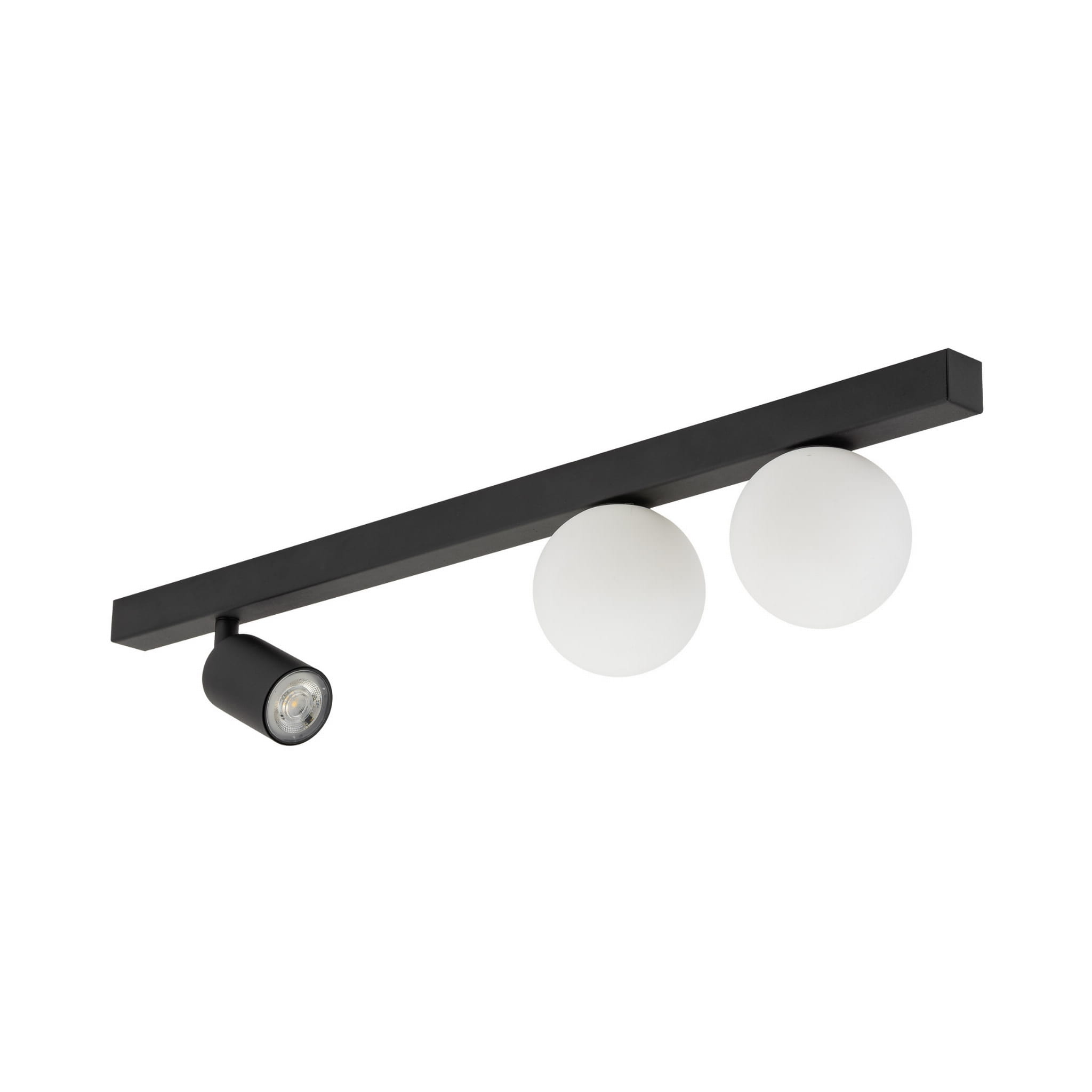 Plafon nowoczesny industrialny loft reflektor klosz szklany kule czarny biały TK Lighting Vox 10001 2x10W GU10 1x6W G9