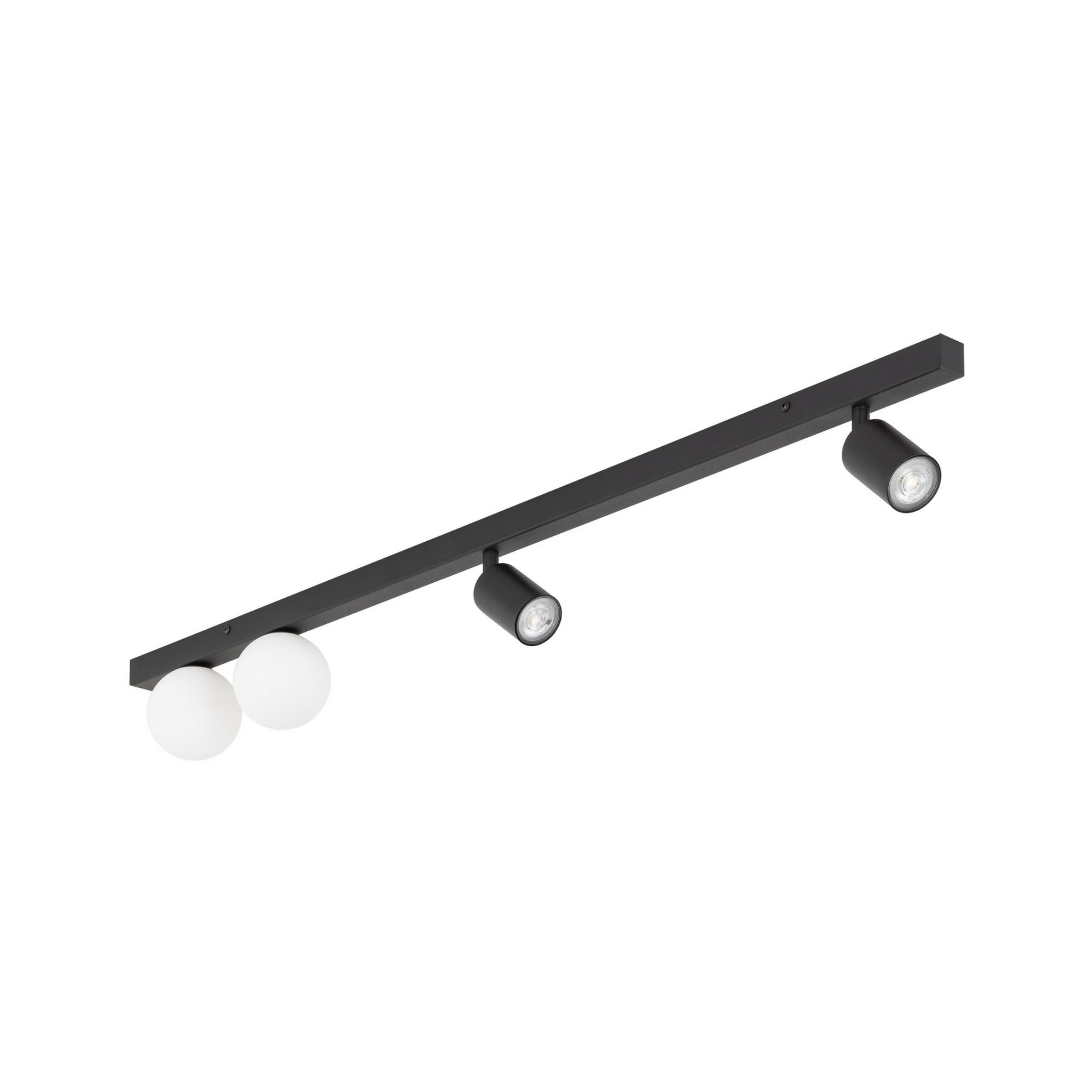 Plafon nowoczesny industrialny loft reflektory klosz szklany kule czarny biały TK Lighting Vox 10002 2x10W GU10 2x6W G9