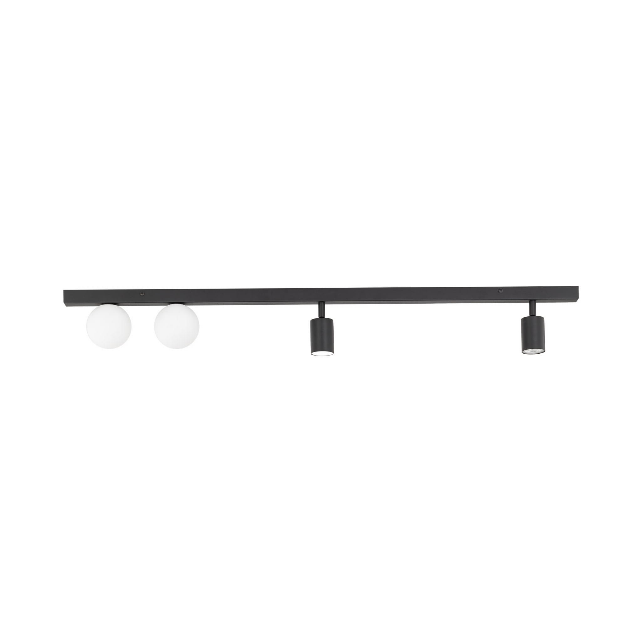 Plafon nowoczesny industrialny loft reflektory klosz szklany kule czarny biały TK Lighting Vox 10002 2x10W GU10 2x6W G9
