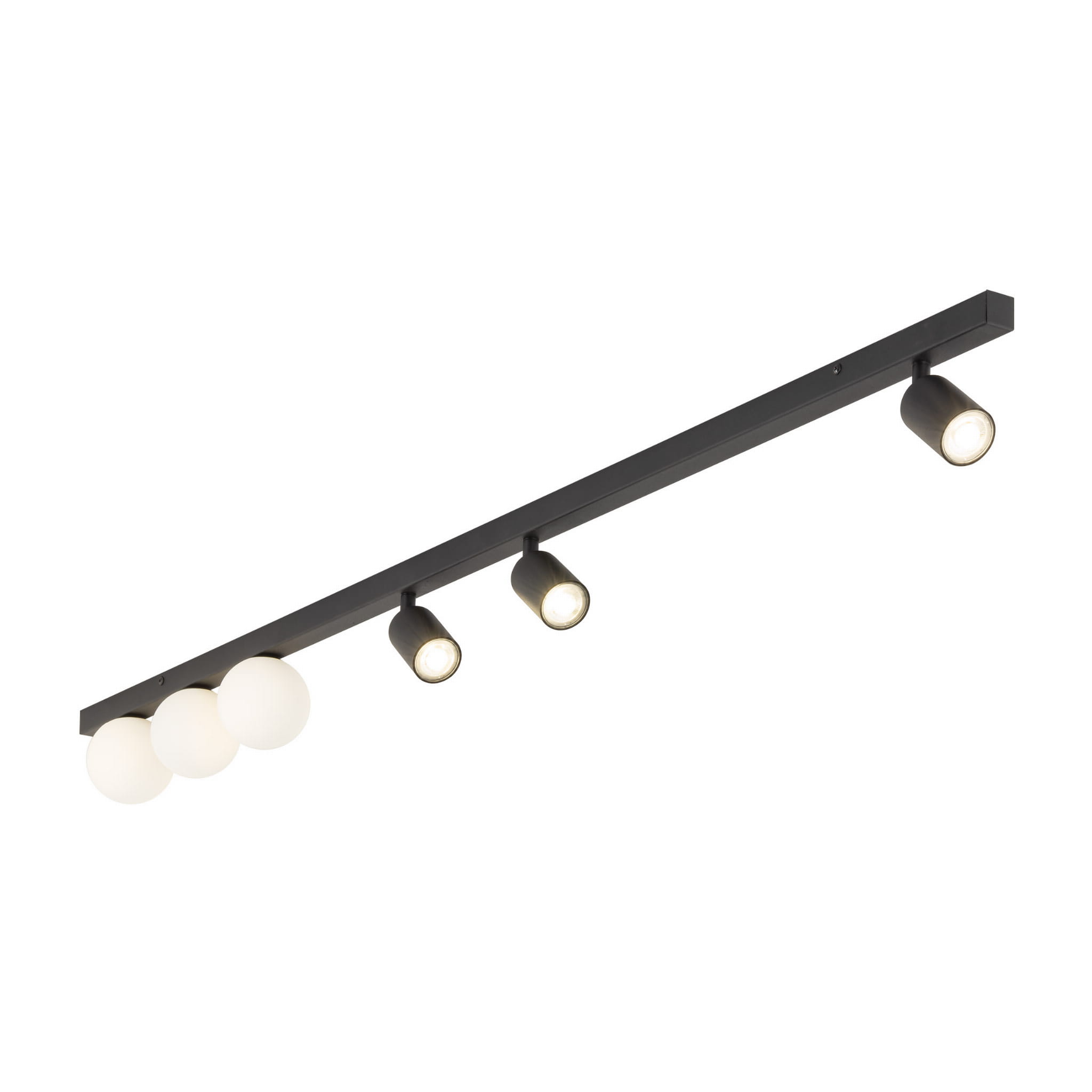 Plafon nowoczesny industrialny loft reflektory klosz szklany kule czarny biały TK Lighting Vox 10003 3x10W GU10 3x6W G9